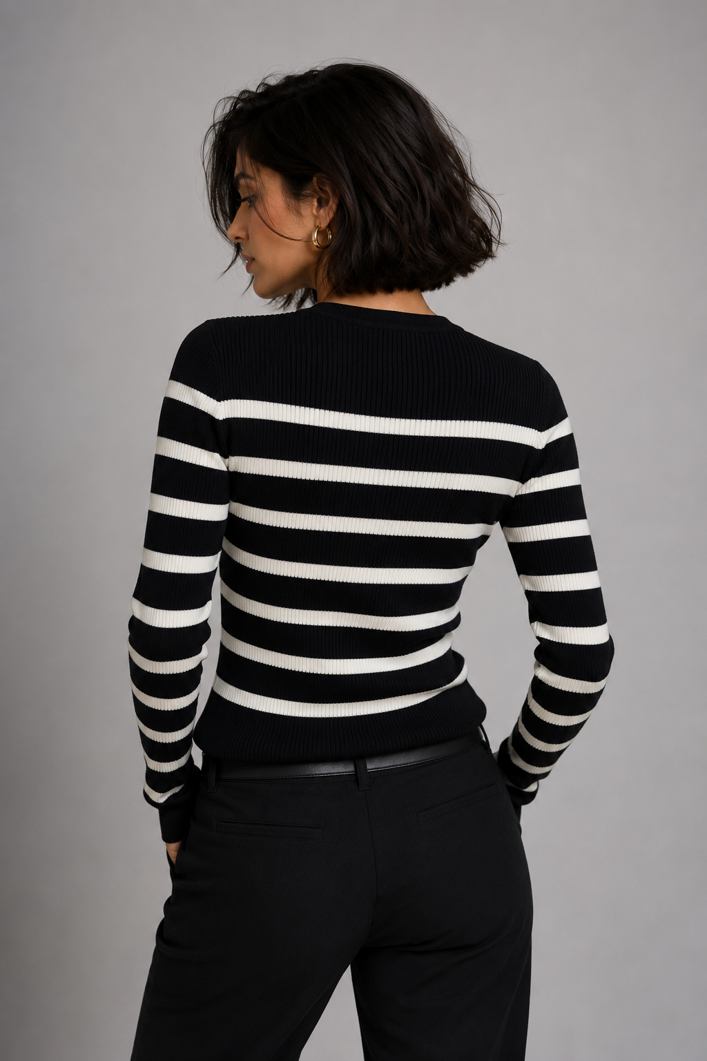 Parisian Stripe Knit Sweater