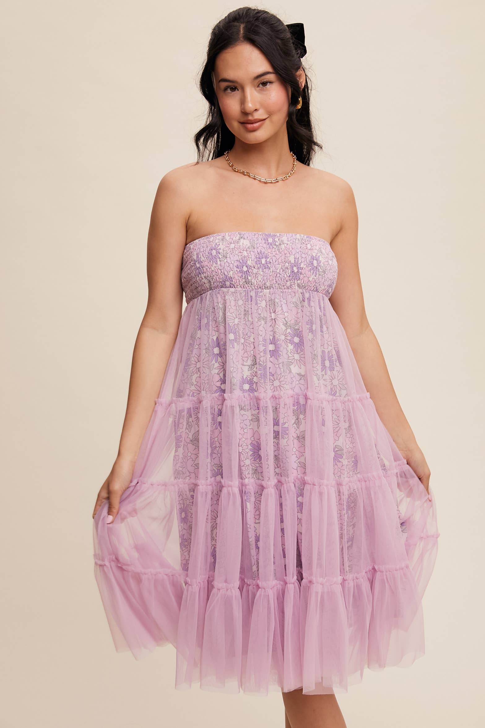 Lavender Blooms Convertible Tulle Skirt & Dress