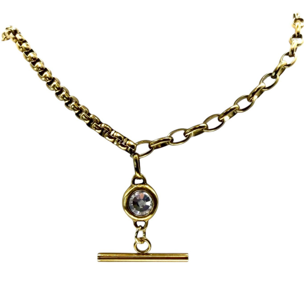 Midnight Gleam Mixed Chain T-Bar Necklace
