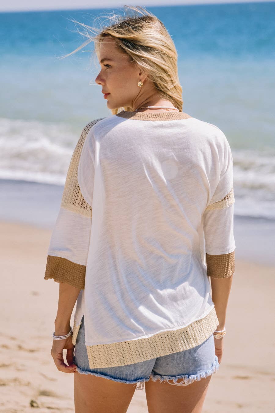 Coastal Love Patch Sweater- Plus