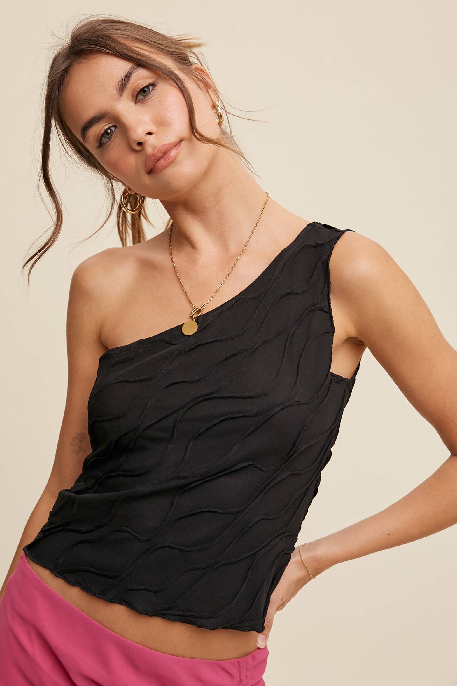 Elegant Asymmetrical Wave Top