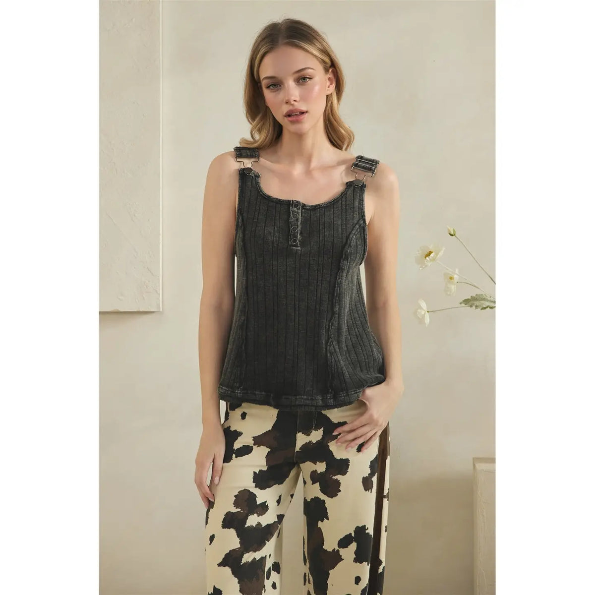 Black Buckle Up Tank