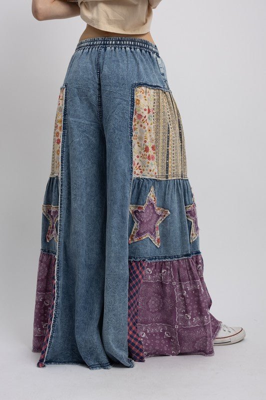Star Queen Patchwork Flares