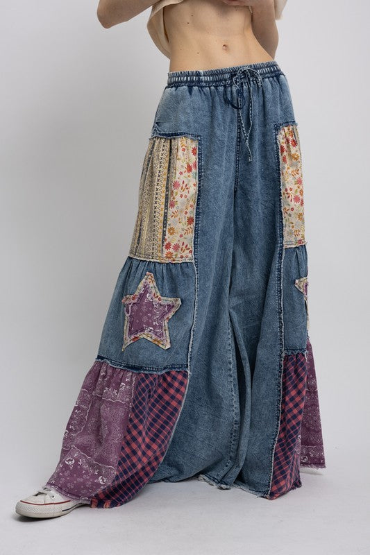 Star Queen Patchwork Flares