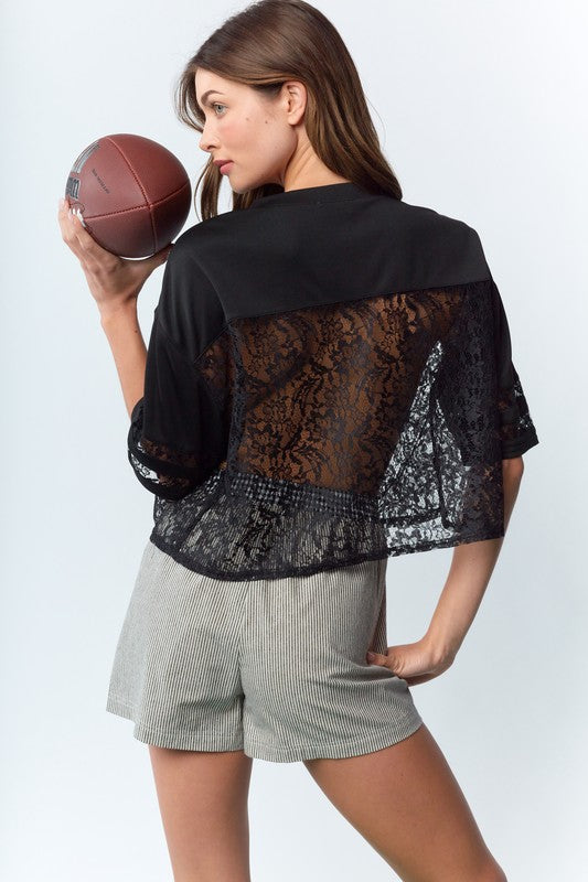 Touchdown Lace Mesh Top