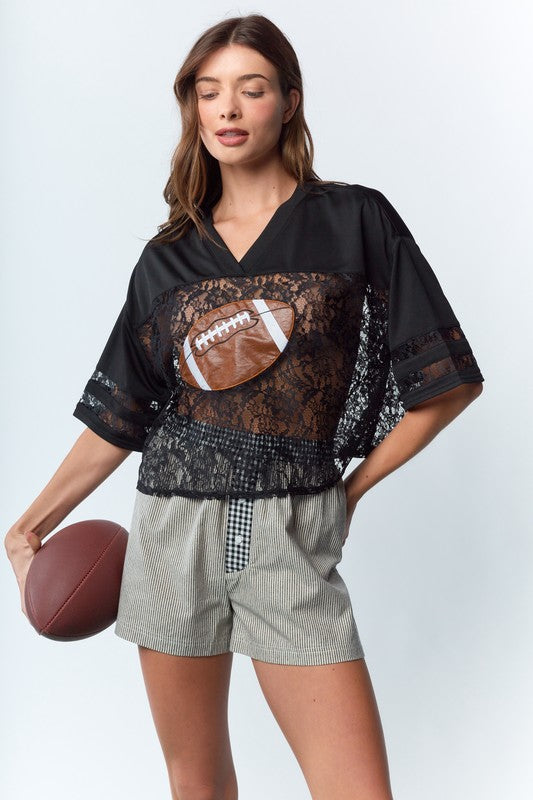 Touchdown Lace Mesh Top
