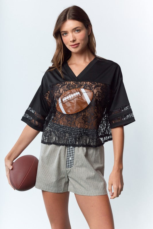 Touchdown Lace Mesh Top