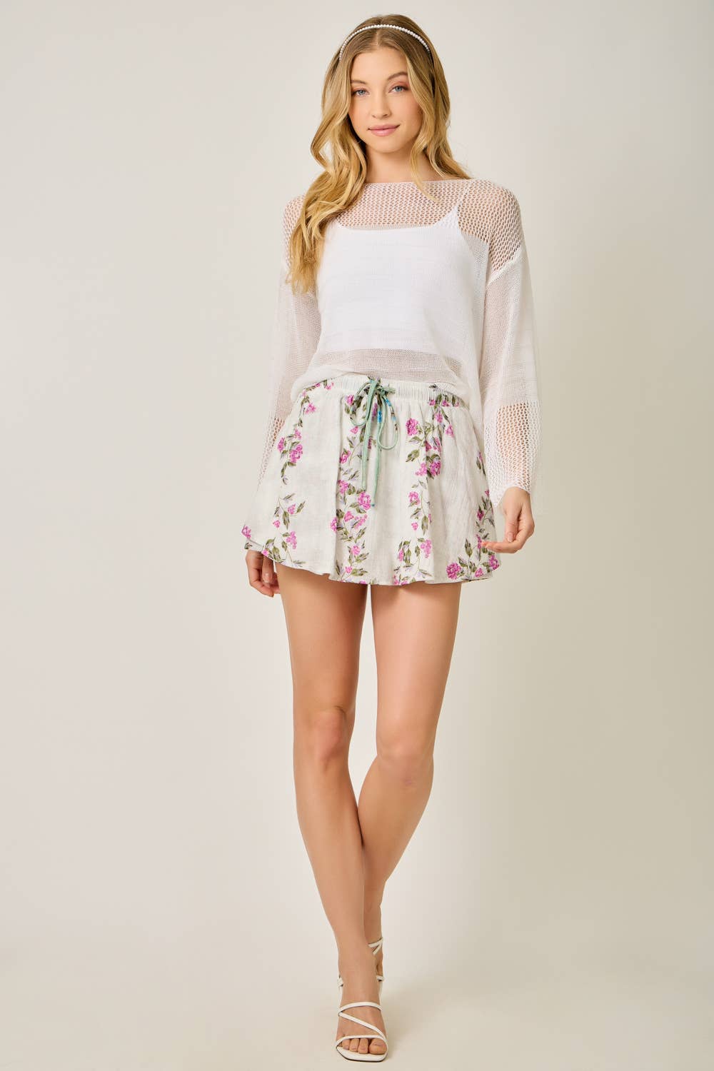 The Rosewood Floral Skort - styled view emphasizing effortless, flattering fit