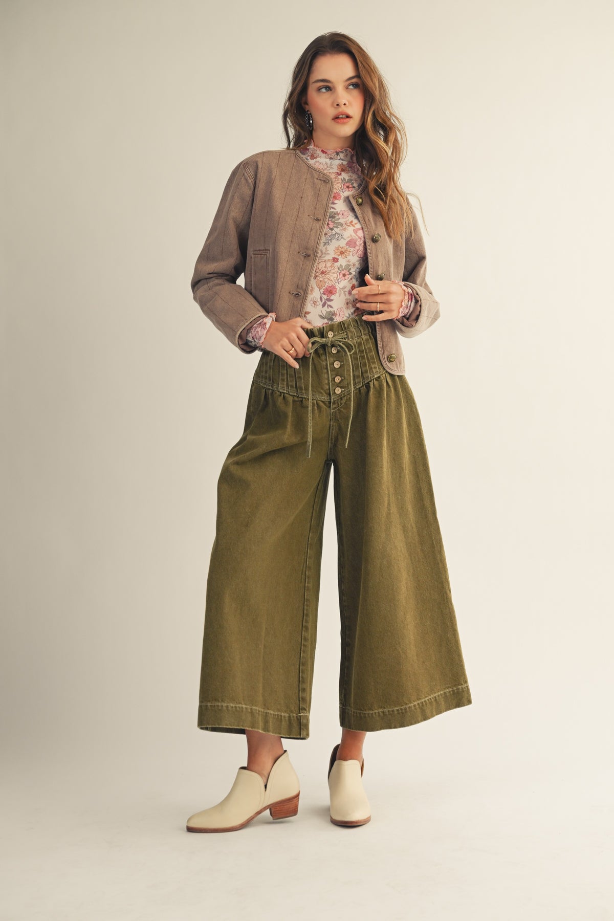 Petal Whisper Floral Mesh Thumbhole Top