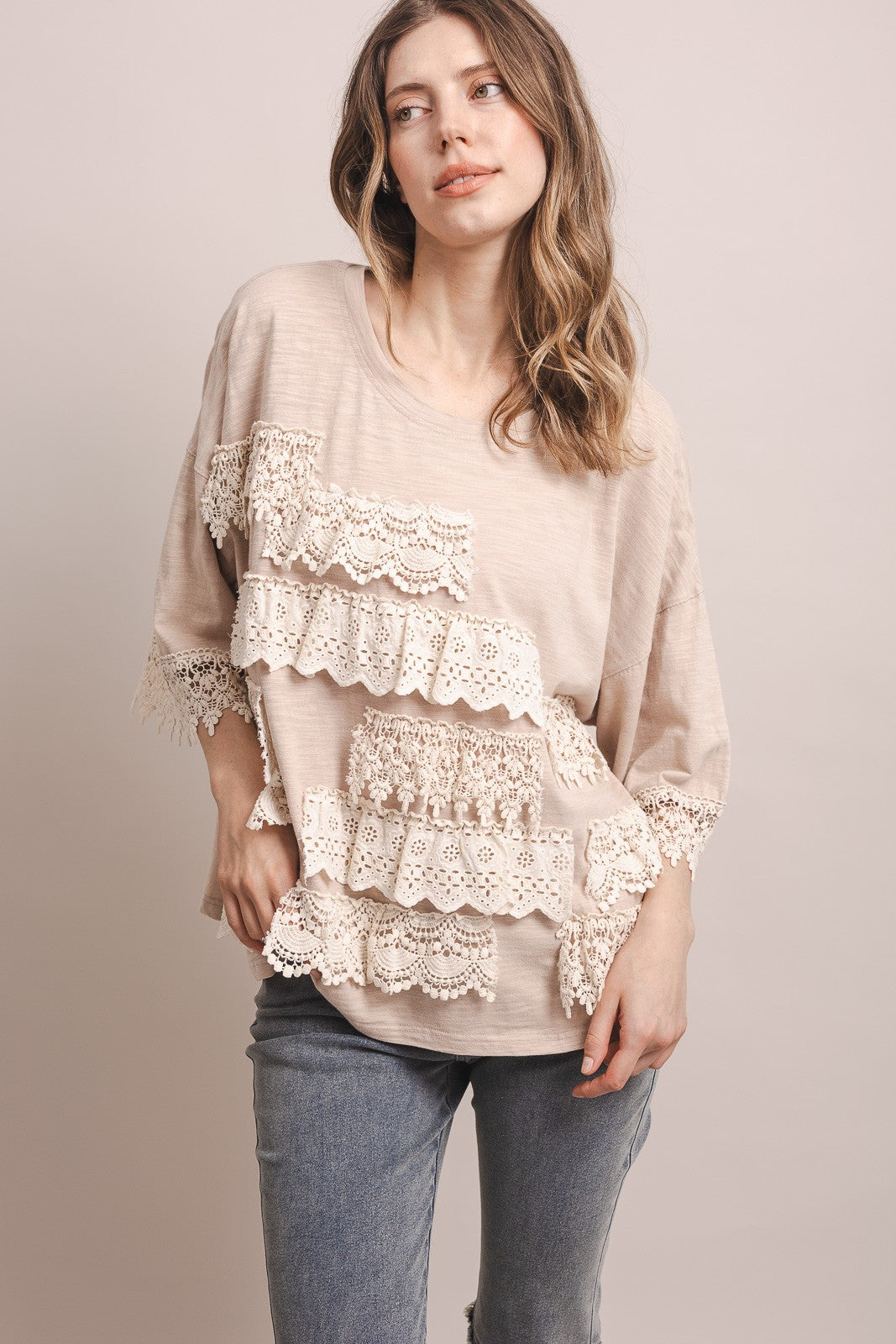 The Lace Bloom Ruffle Top