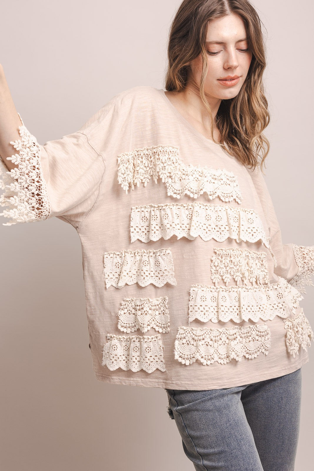 The Lace Bloom Ruffle Top