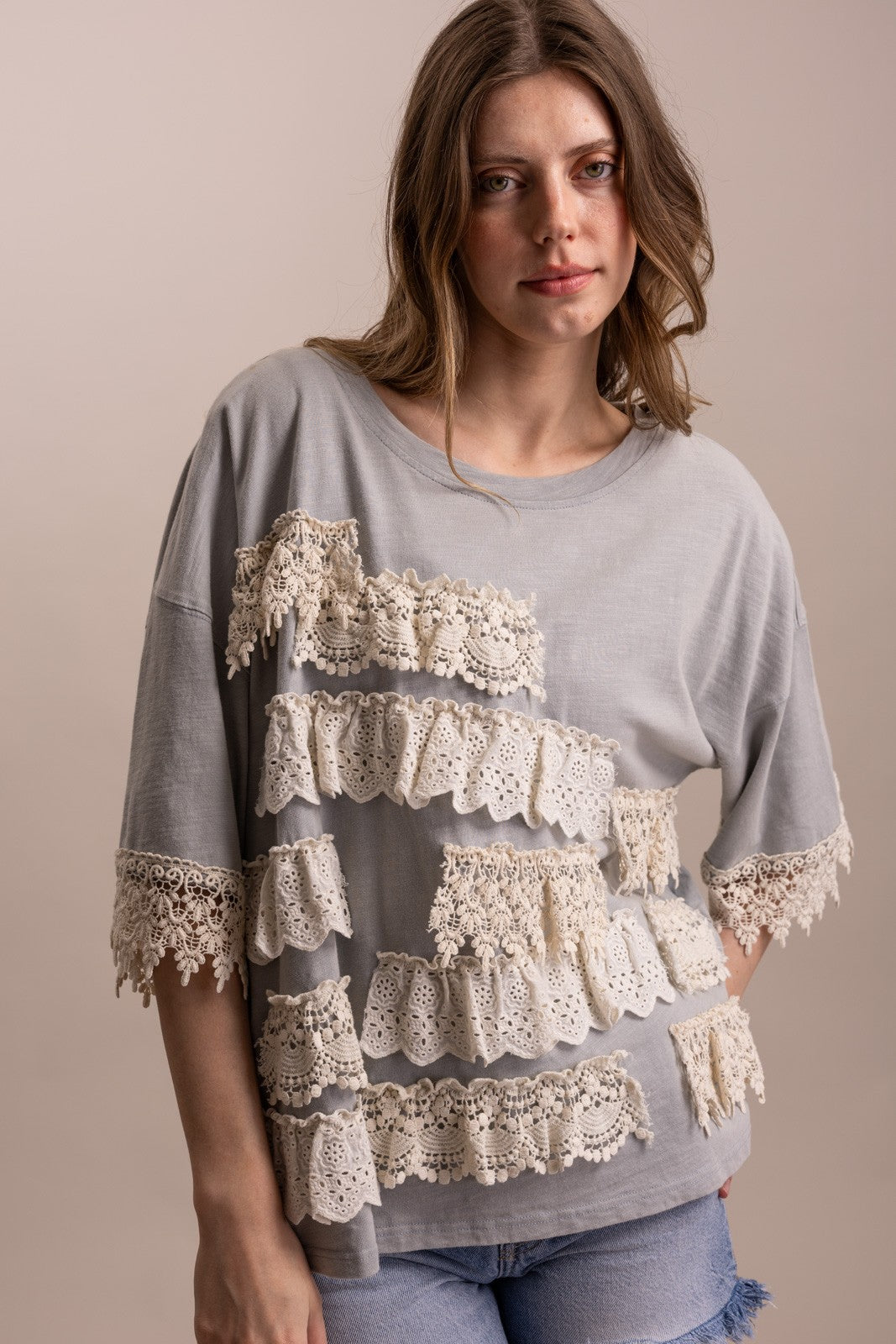The Lace Bloom Ruffle Top
