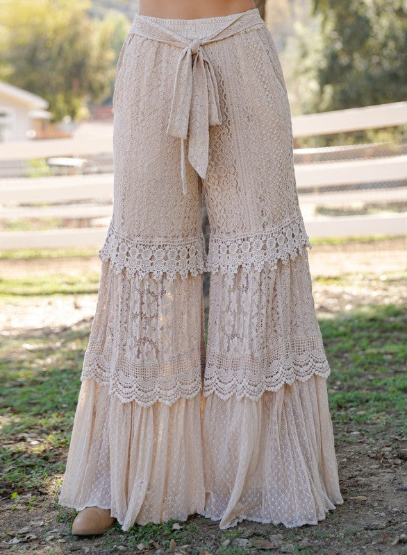 The Serenity Tiered Lace Pants