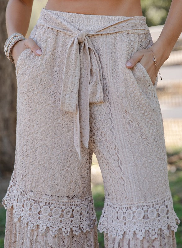 The Serenity Tiered Lace Pants