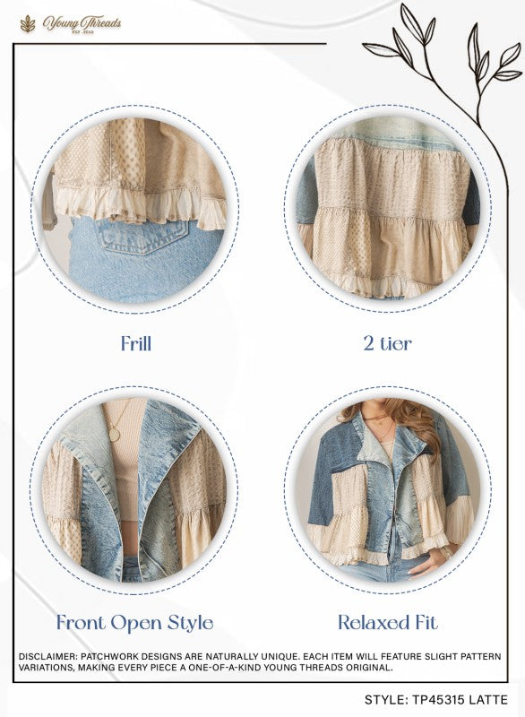 Young Threads clothing design options with frill, tiered, front open style, and relaxed fit.