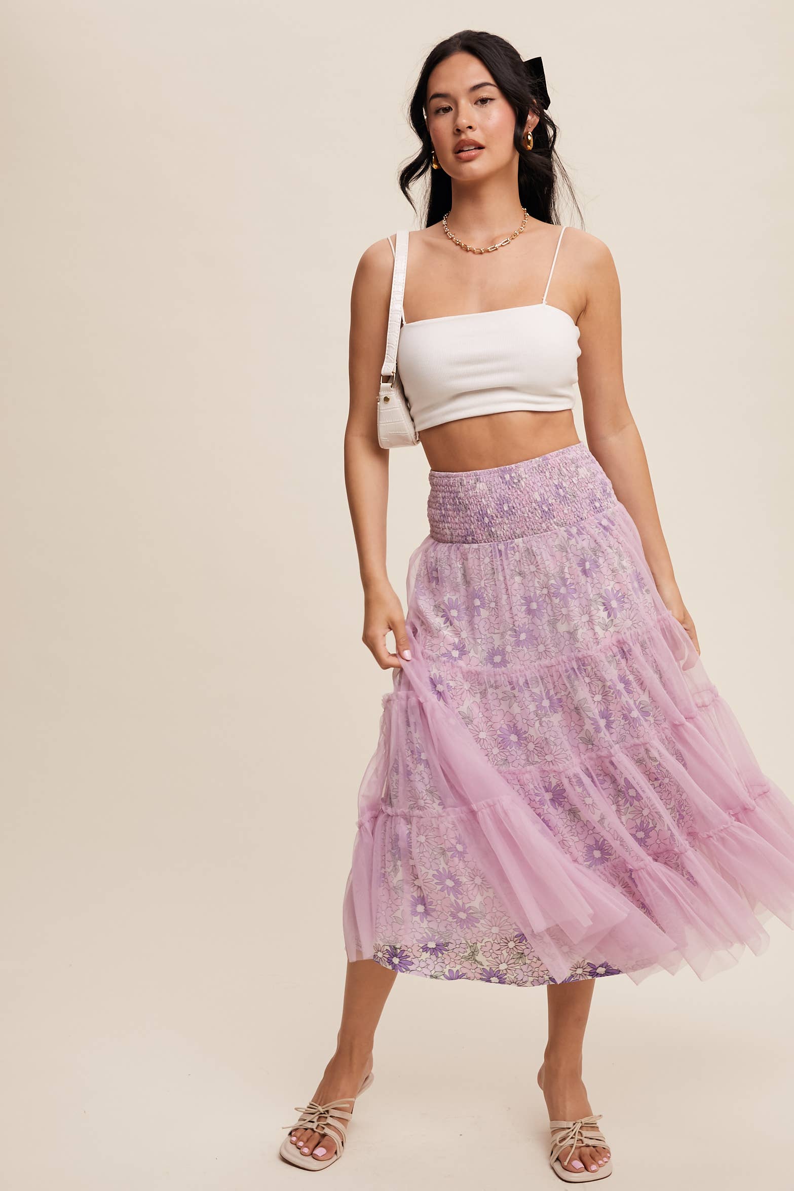 Lavender Blooms Convertible Tulle Skirt & Dress