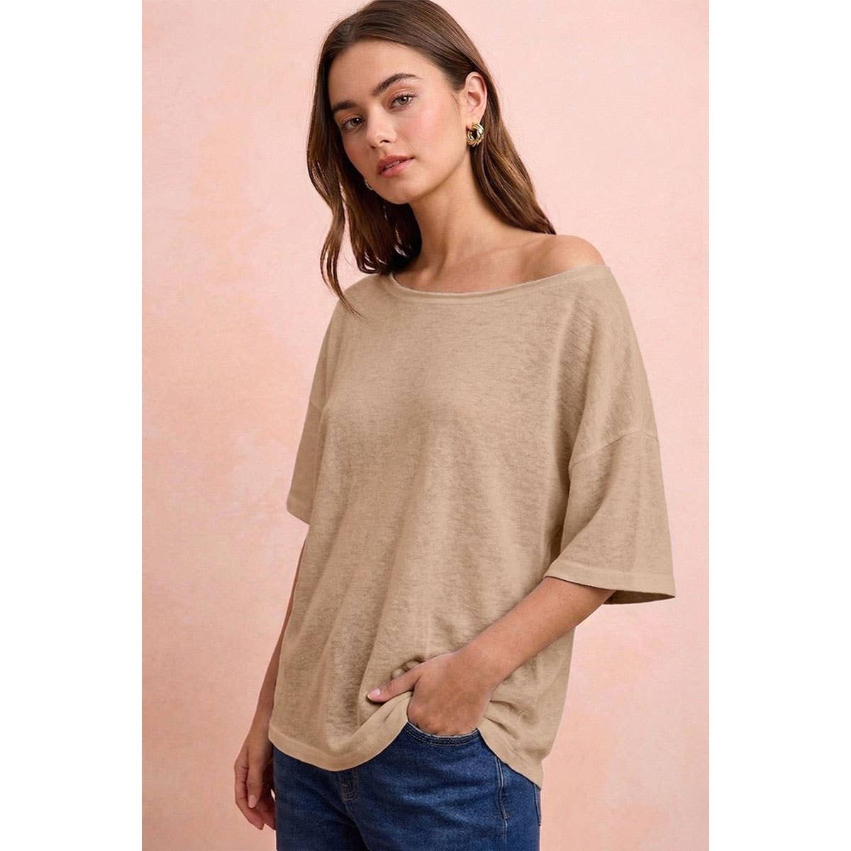 Solid Jersey Relaxed Fit Short Sleeve Top