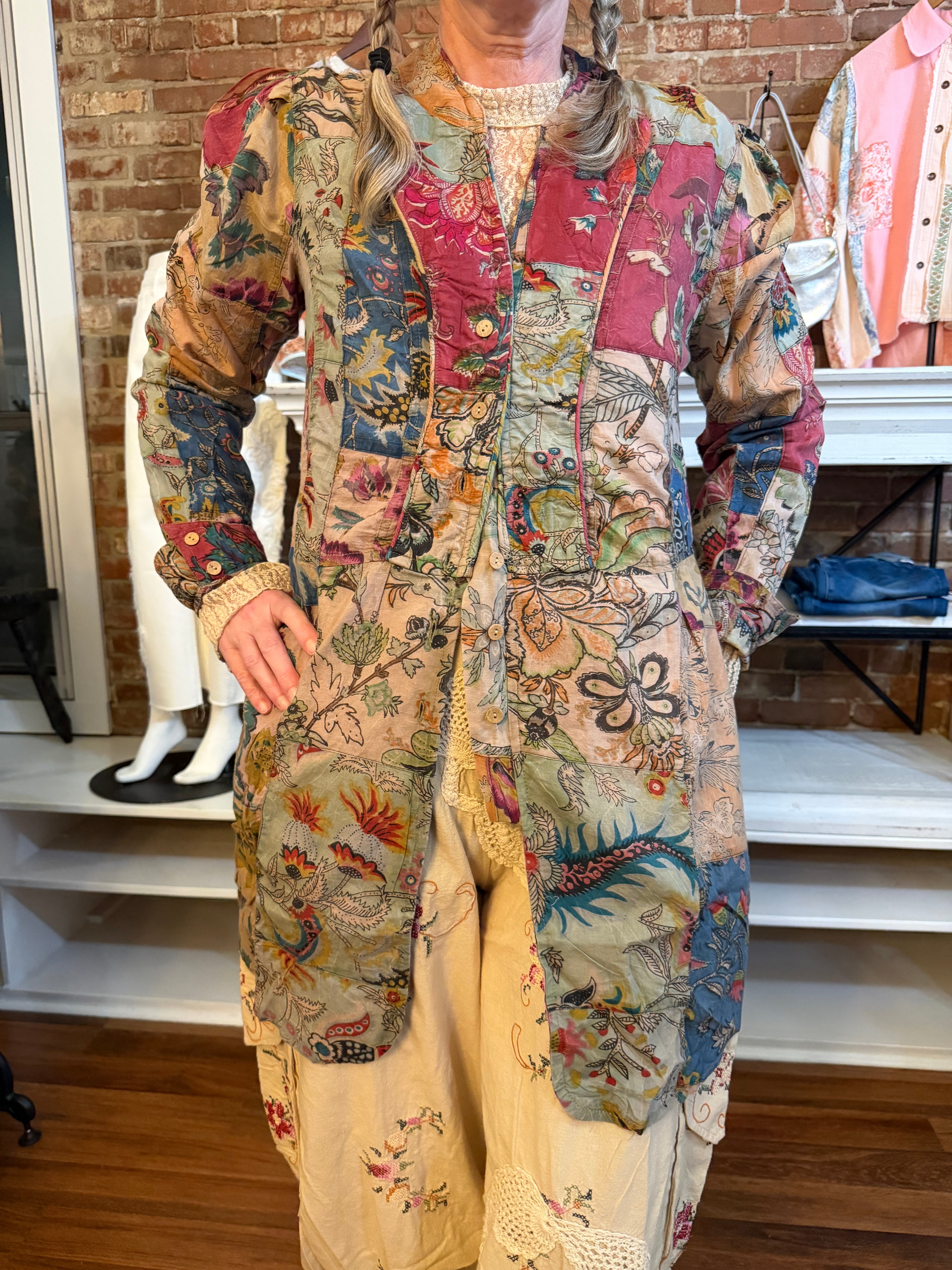 Good Times Military Jacket detail shot - intricate handcrafted embellishments and 100% cotton fabric