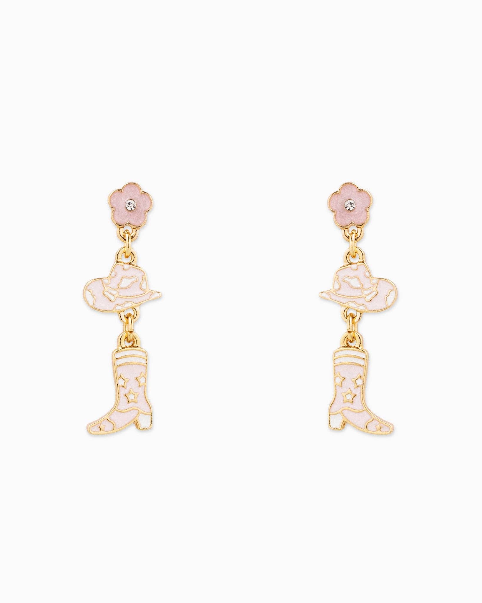 Western Daisy Print Drop Earrings