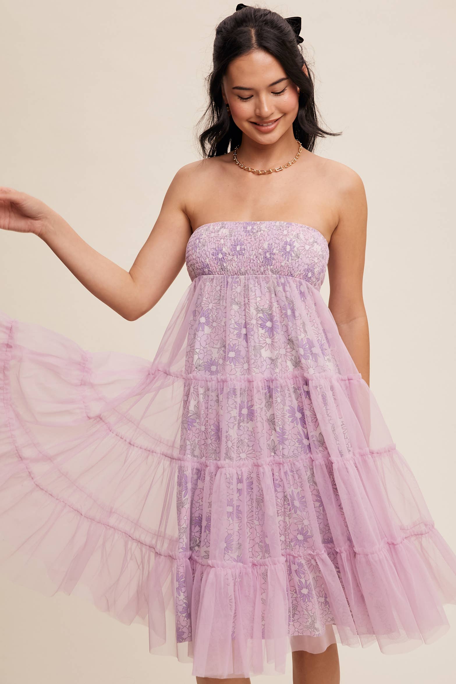 Lavender Blooms Convertible Tulle Skirt & Dress