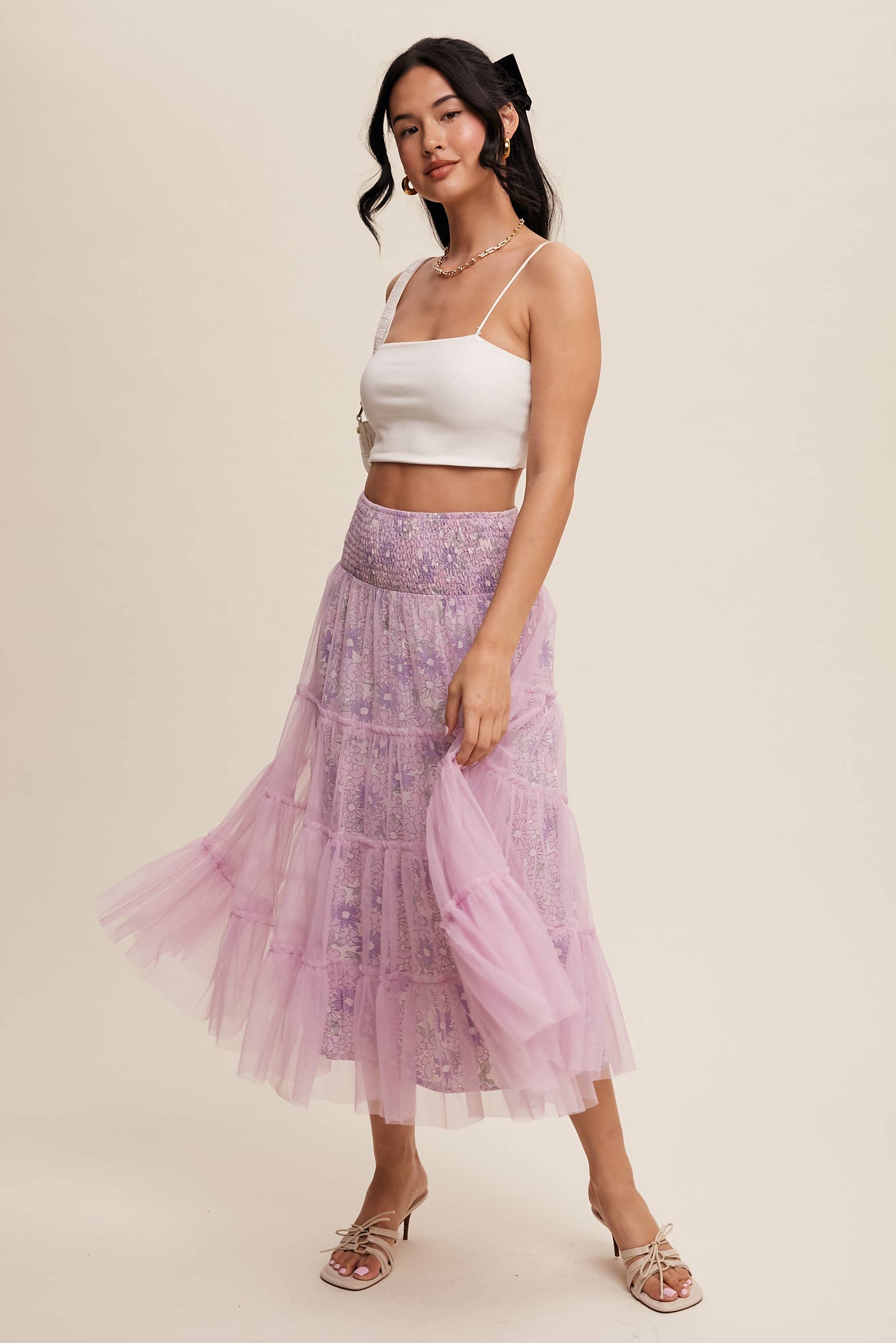 Lavender Blooms Convertible Tulle Skirt & Dress