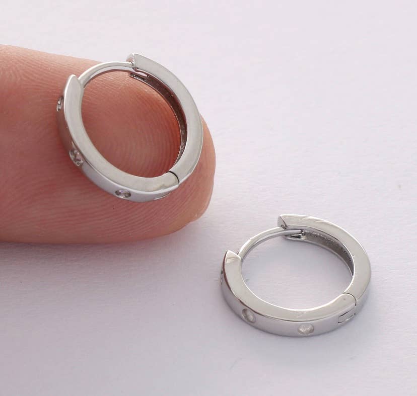 Petite Crystal Huggie Hoop Earrings