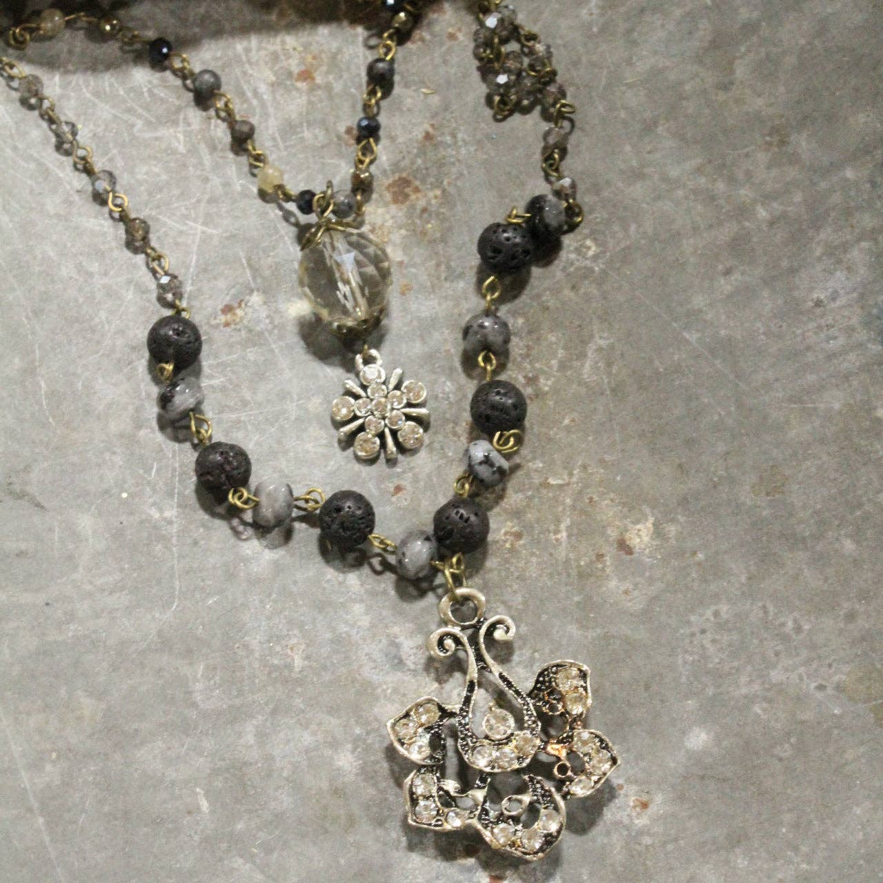 Classy & Sassy Black Stone Layered Necklace