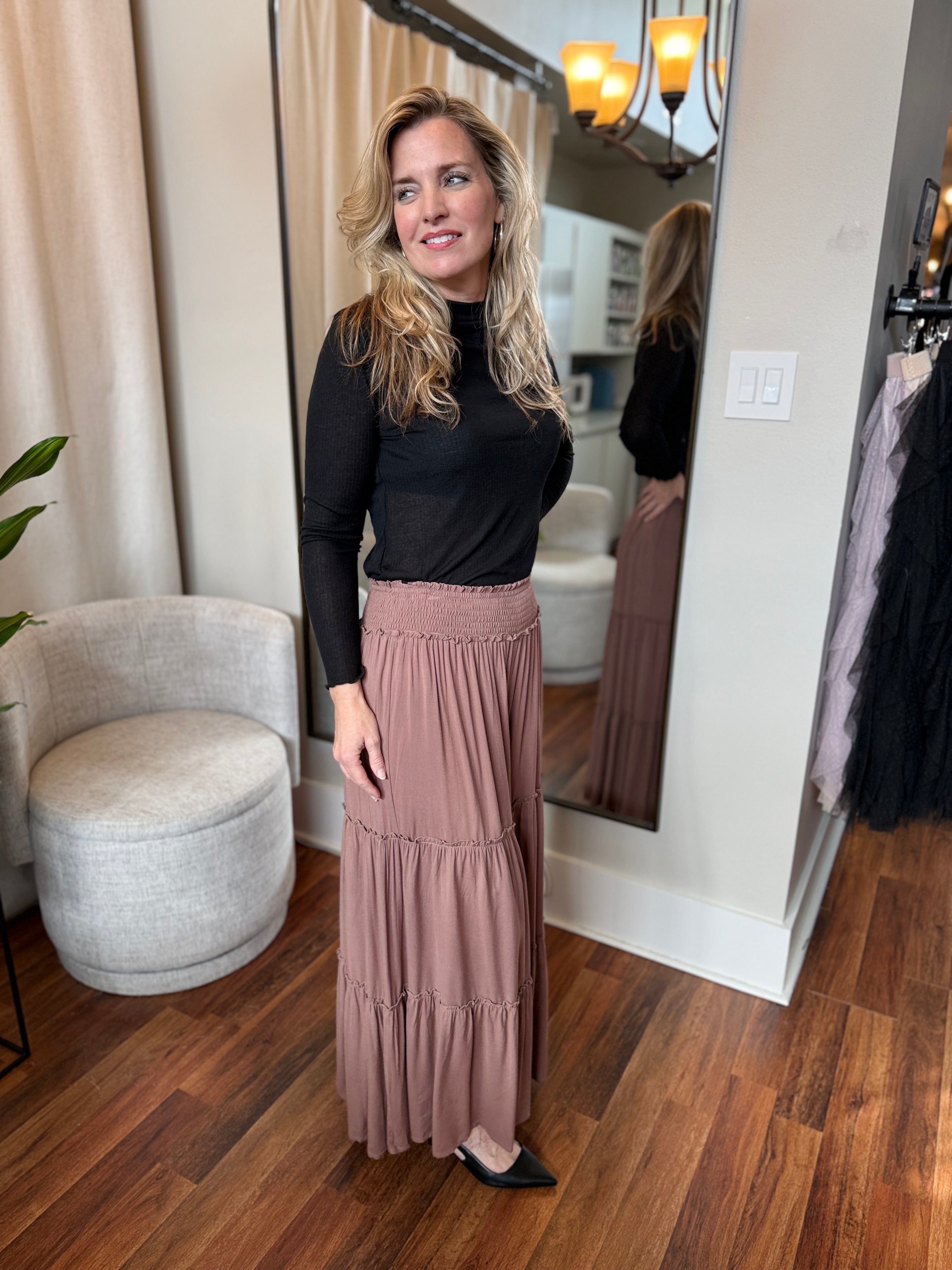 Autumn Skies Tiered Palazzo Pants