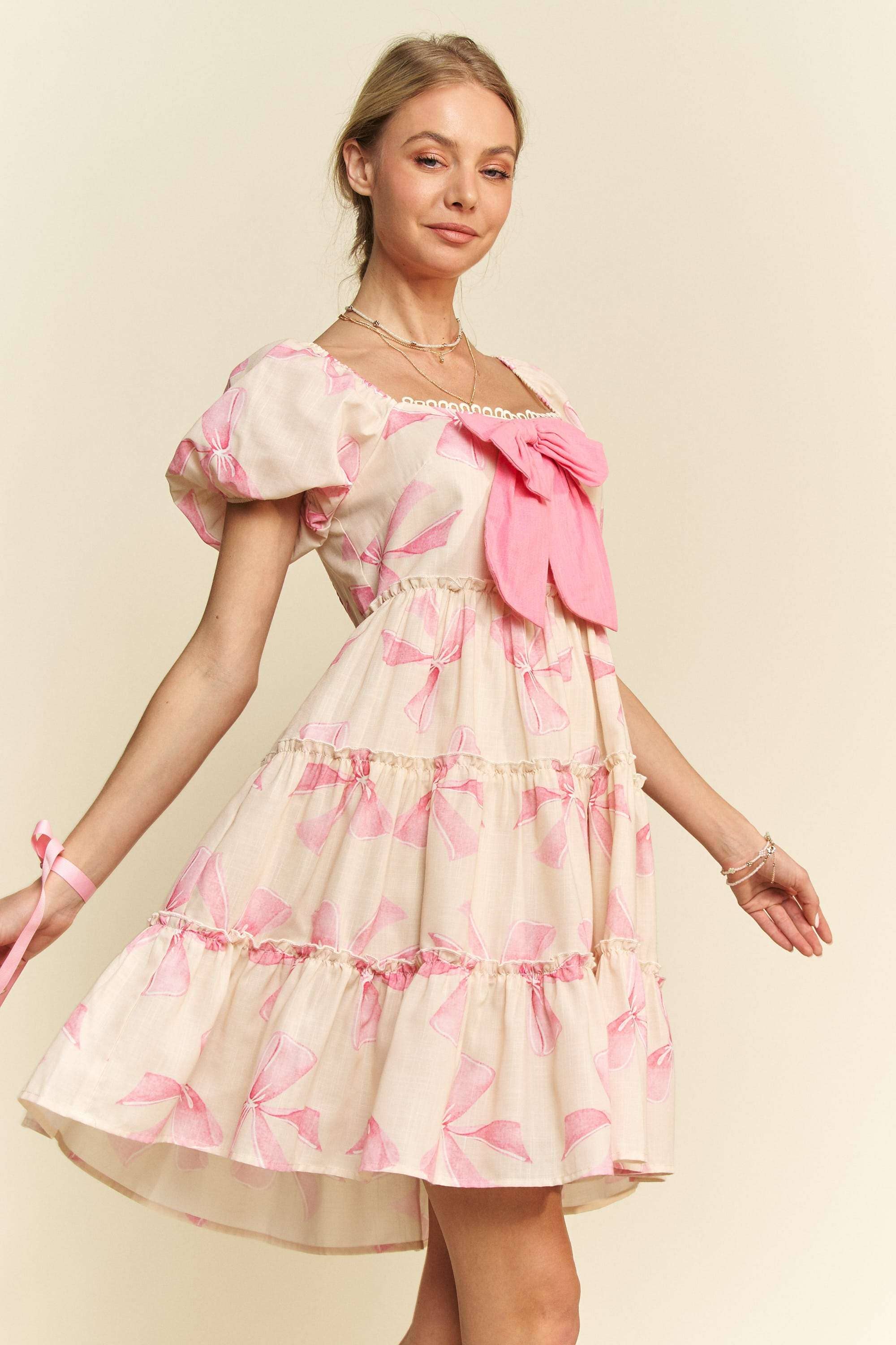 š Sweetheart Bows Babydoll Dress