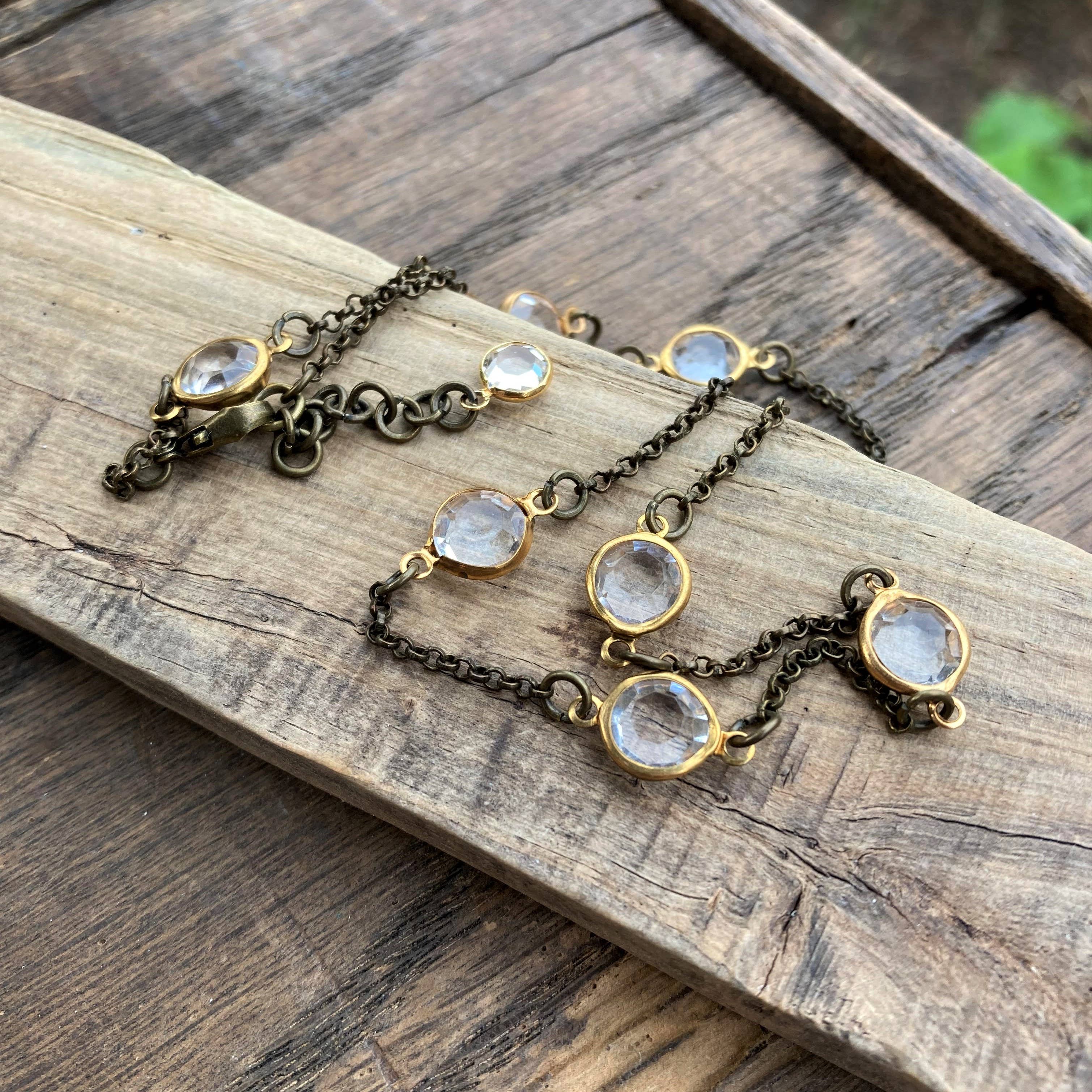 Crystal & Gold Bead Necklace
