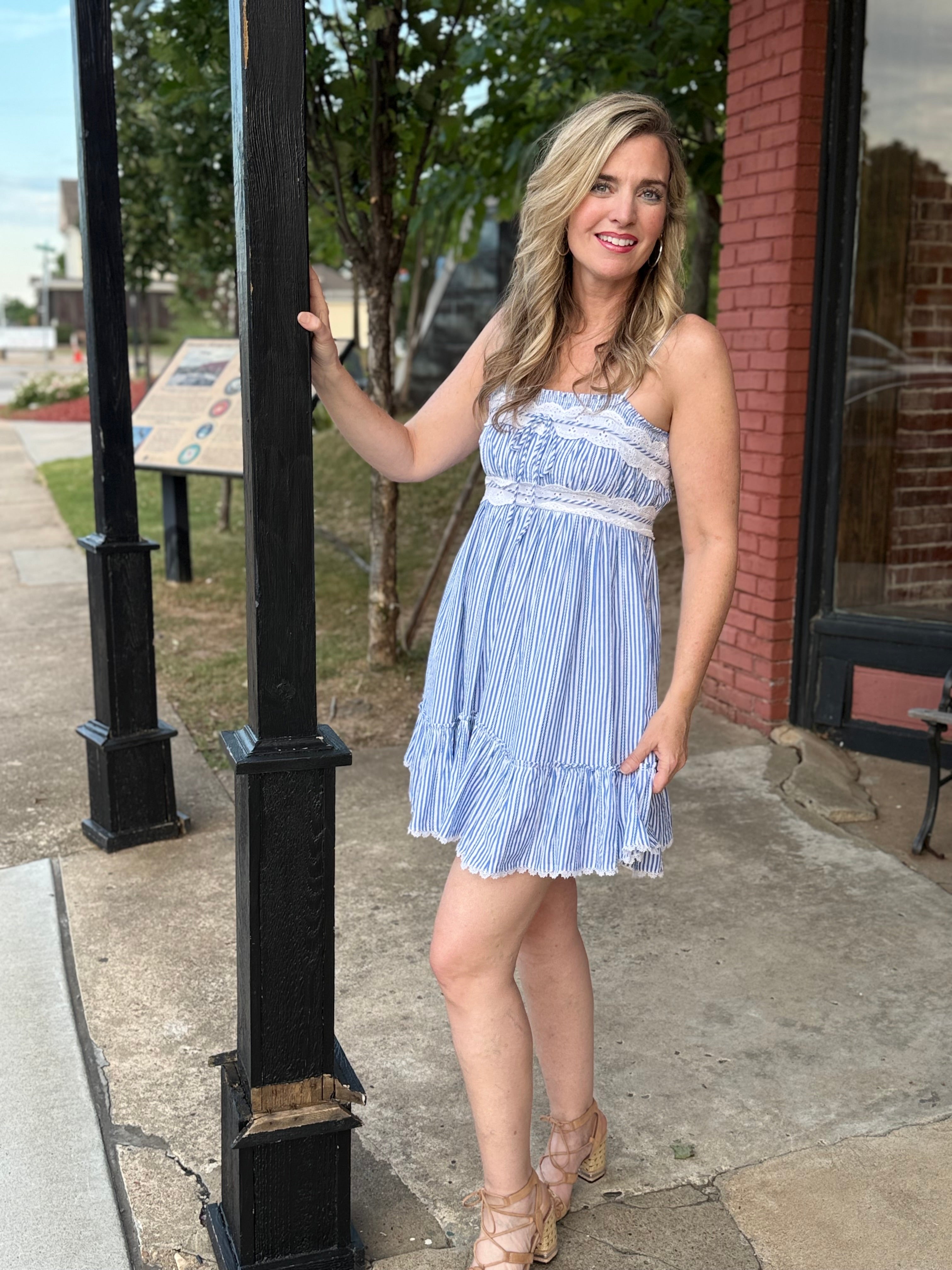Full length view of the Evelyn Mini Dress