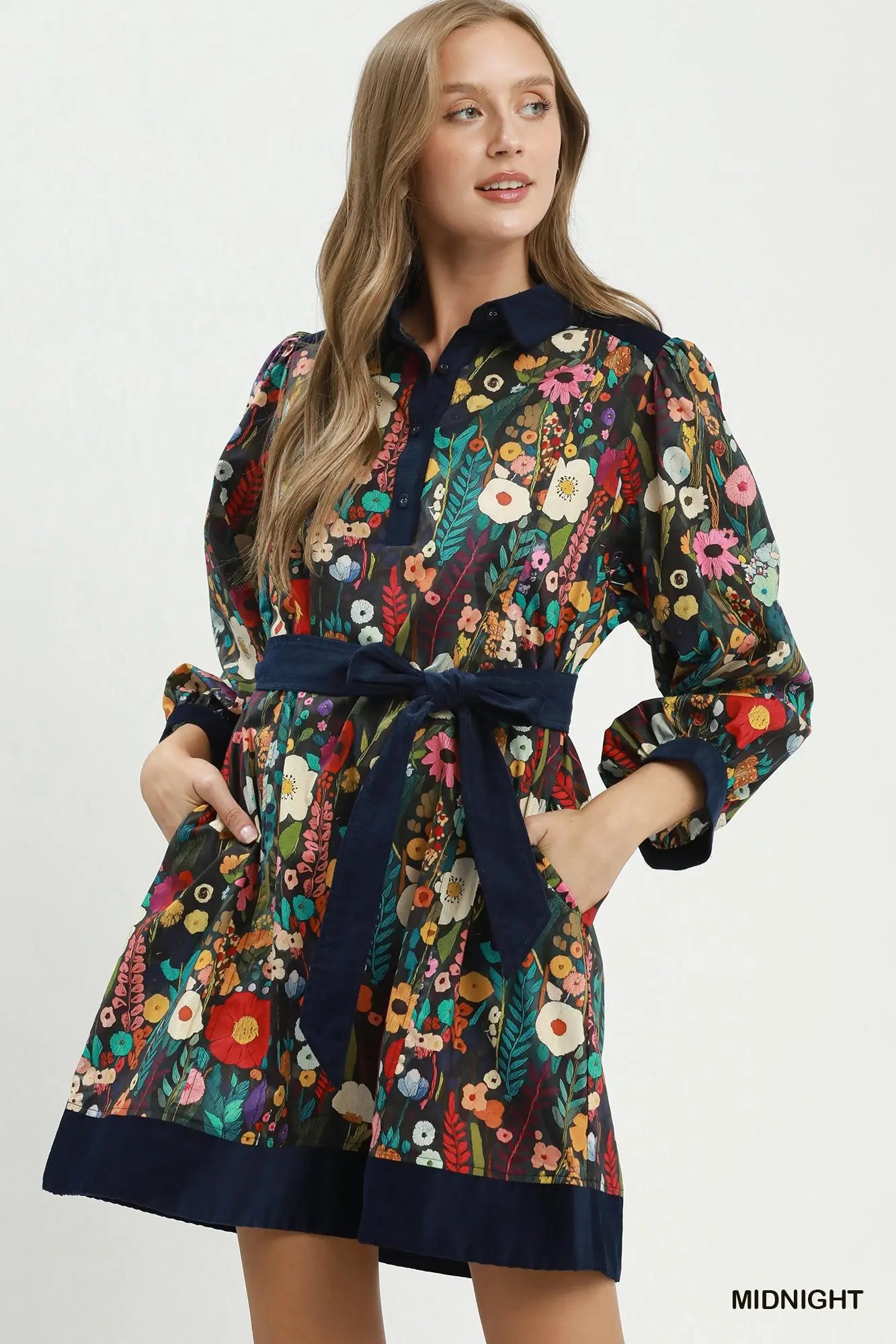 Into the Garden Collared Mini Dress