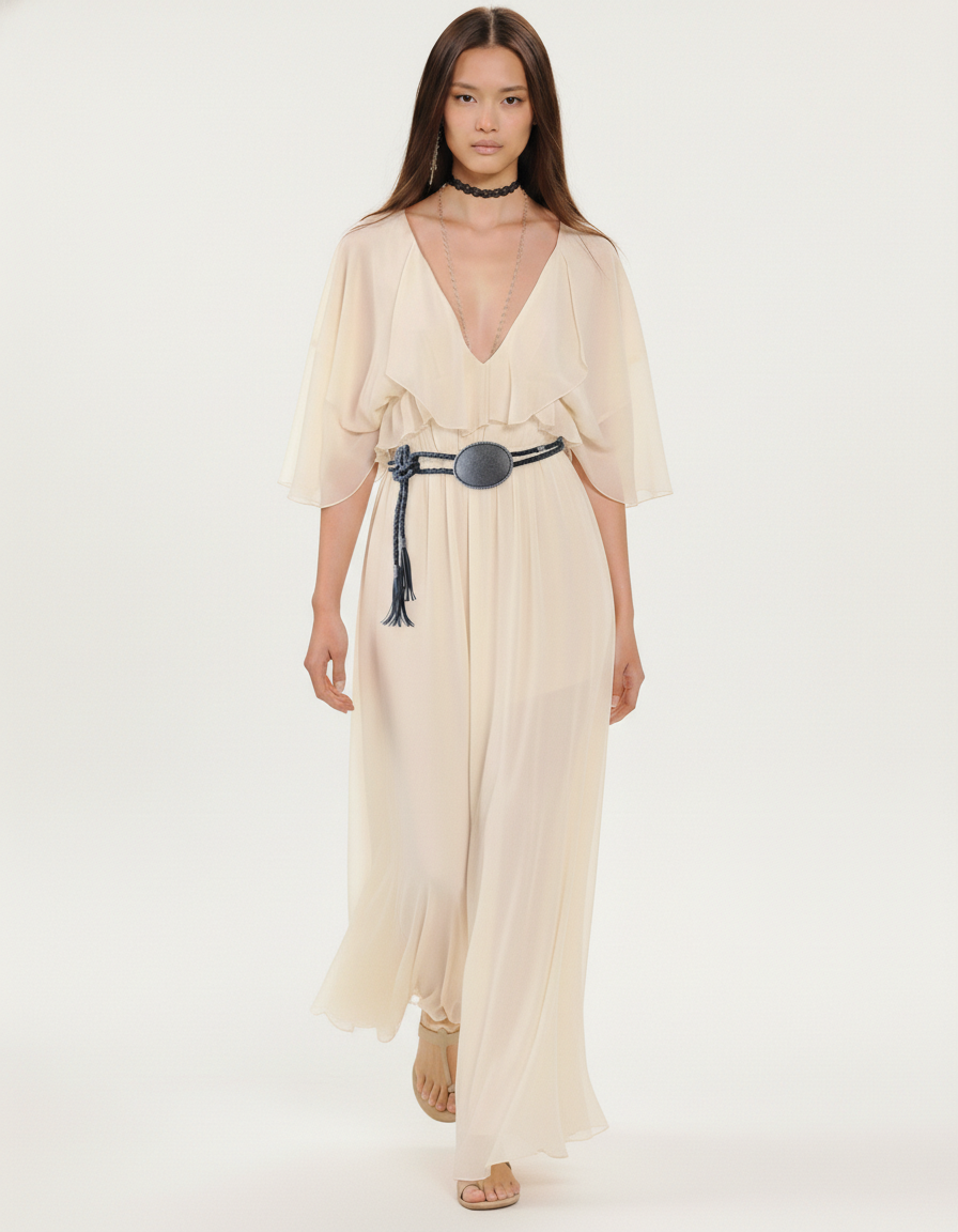 The Outlaw: Braided Leather Western Rope Belt with Oval Concho & Tassel