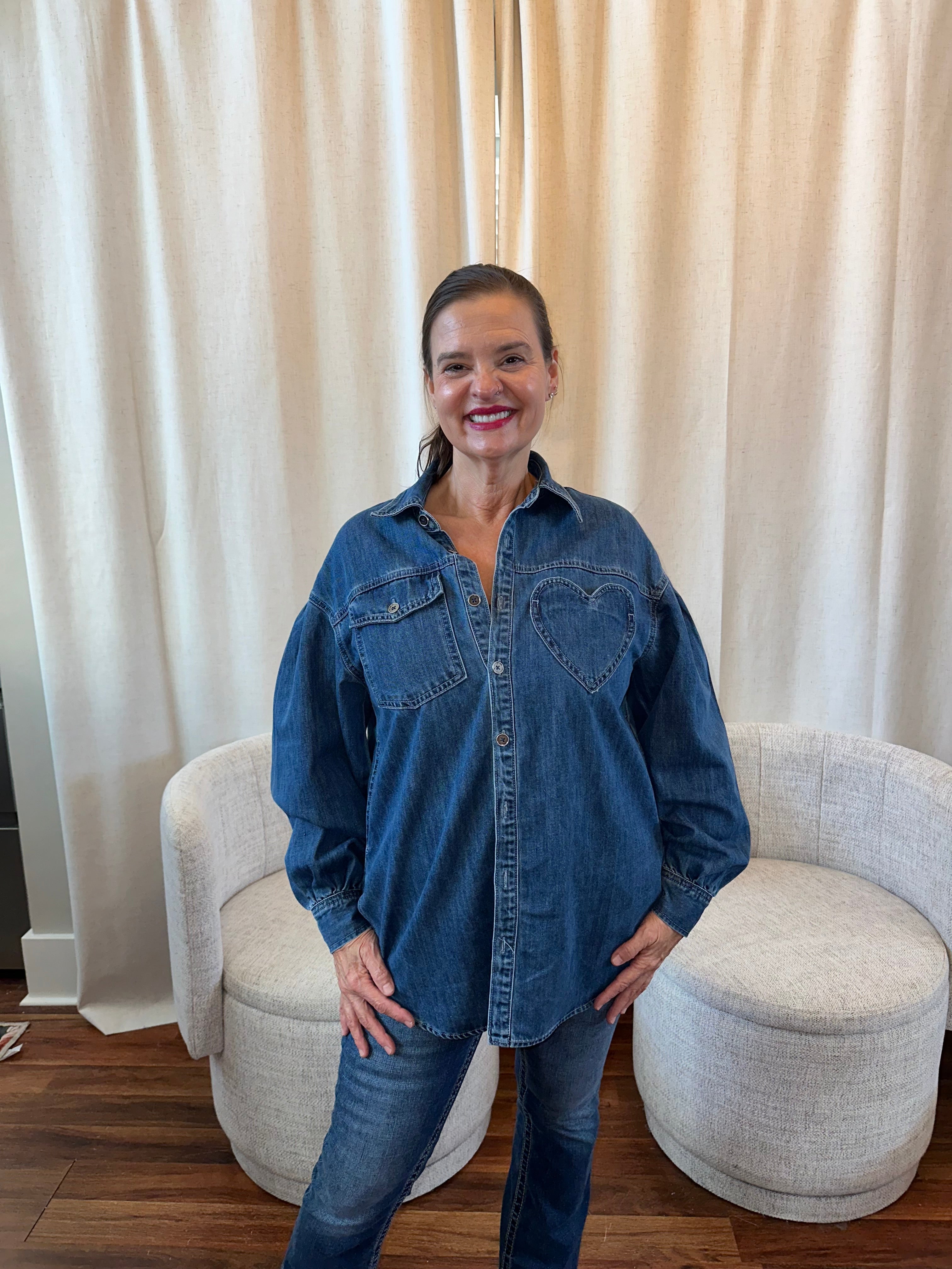 Break My Heart Oversized Denim Jacket