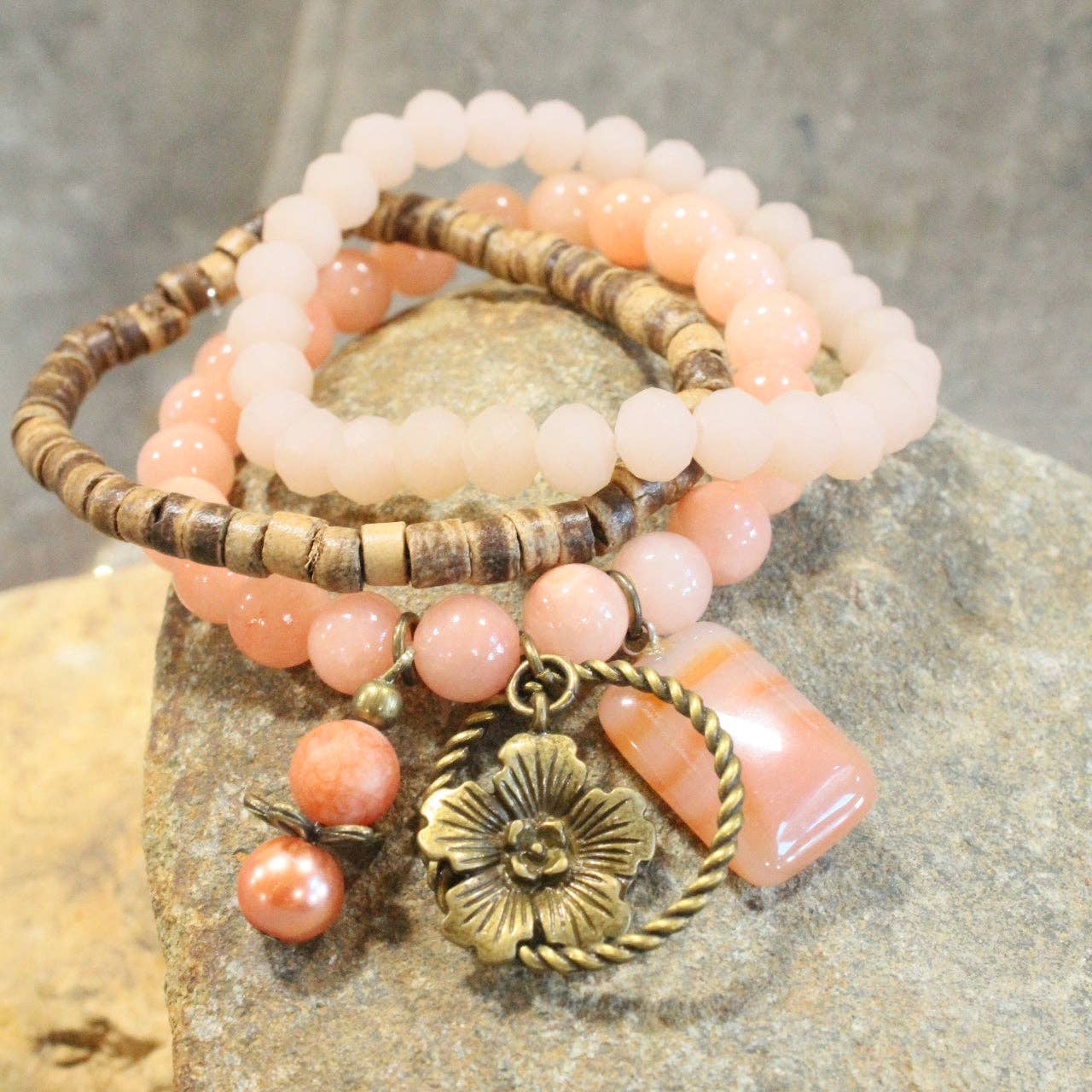 Fresh Spray Of Blush Bracelet Set