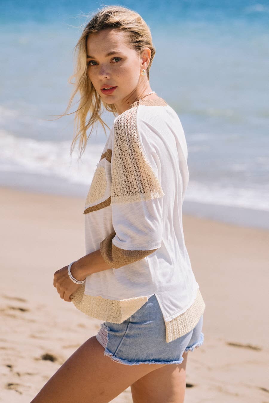 Coastal Love Patch Sweater- Plus