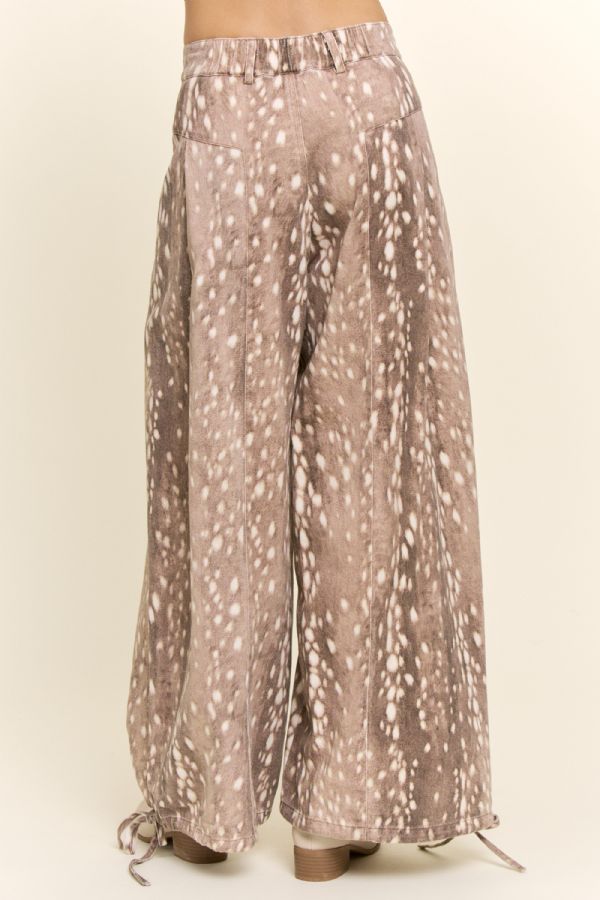 Bambi Fawn Spot Corduroy Pants with Tie Hems