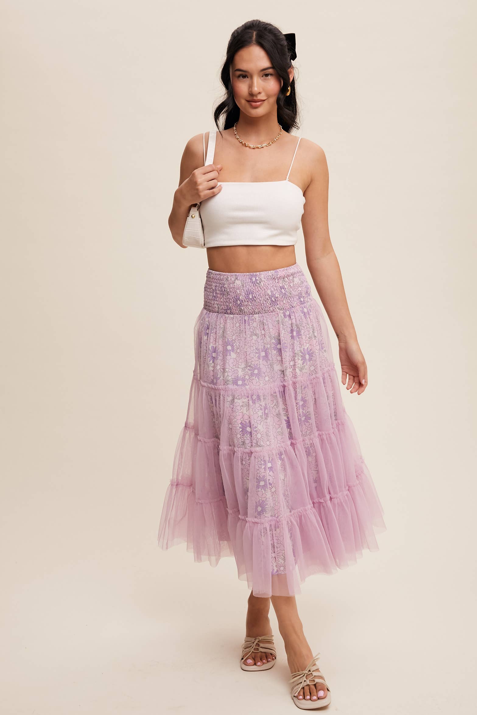 Lavender Blooms Convertible Tulle Skirt & Dress