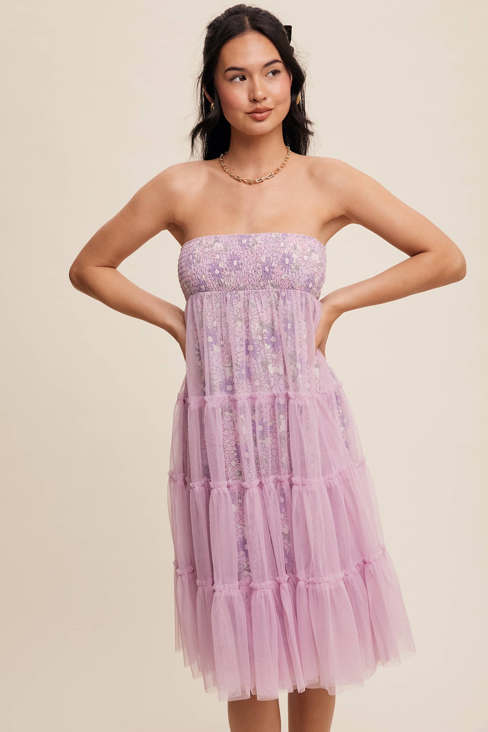 Lavender Blooms Convertible Tulle Skirt & Dress