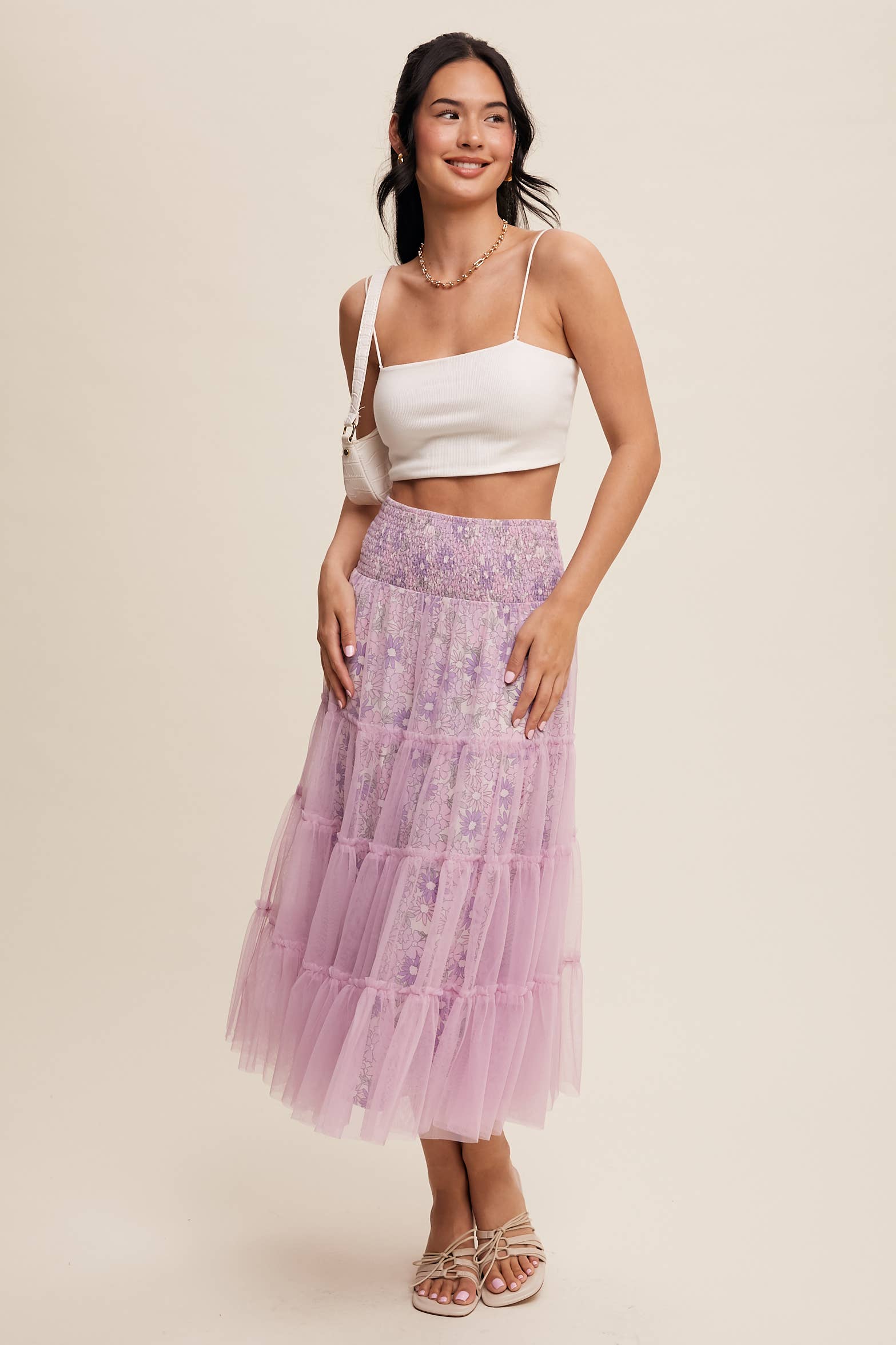 Lavender Blooms Convertible Tulle Skirt & Dress