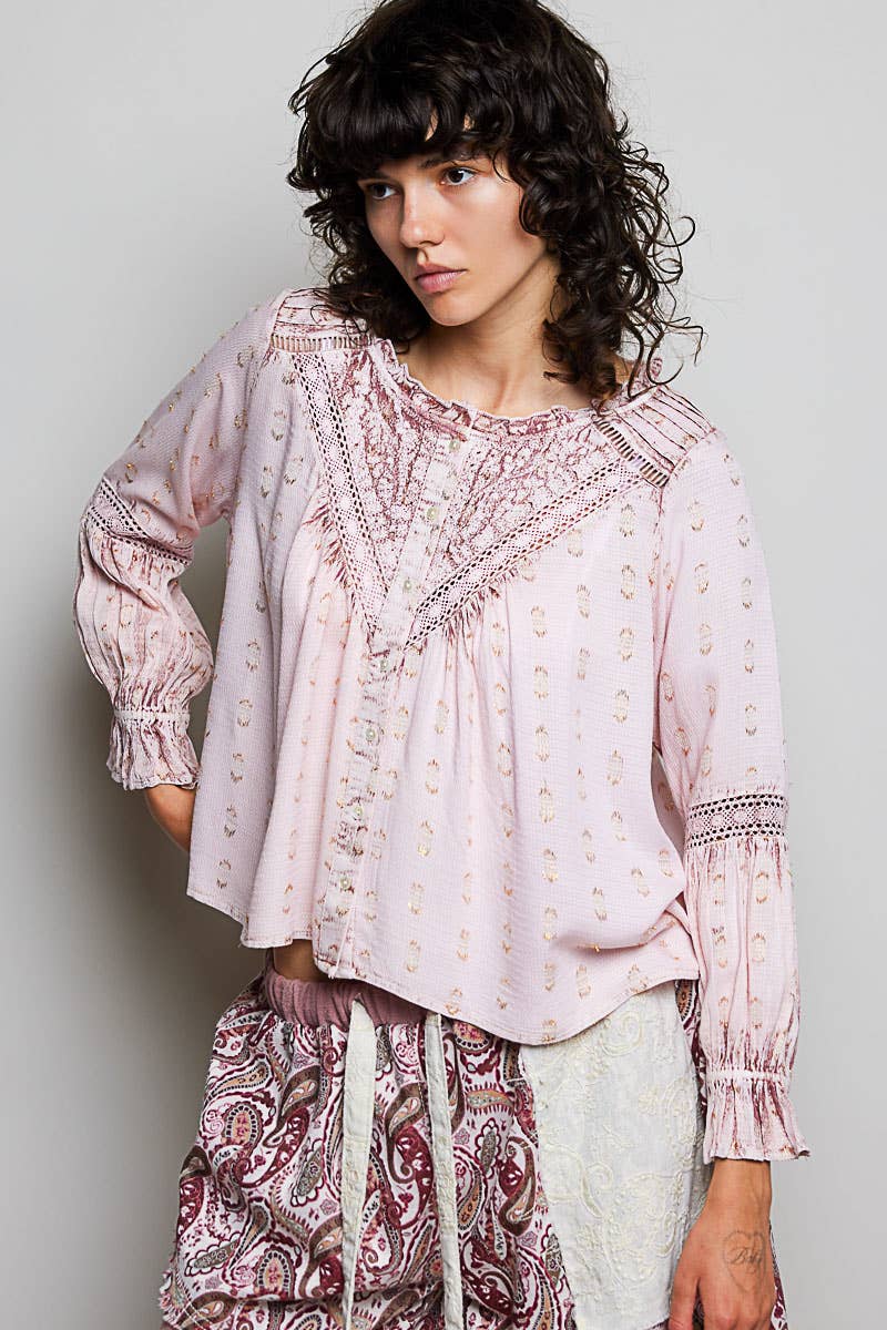 Grace Lace Ruffle Blouse