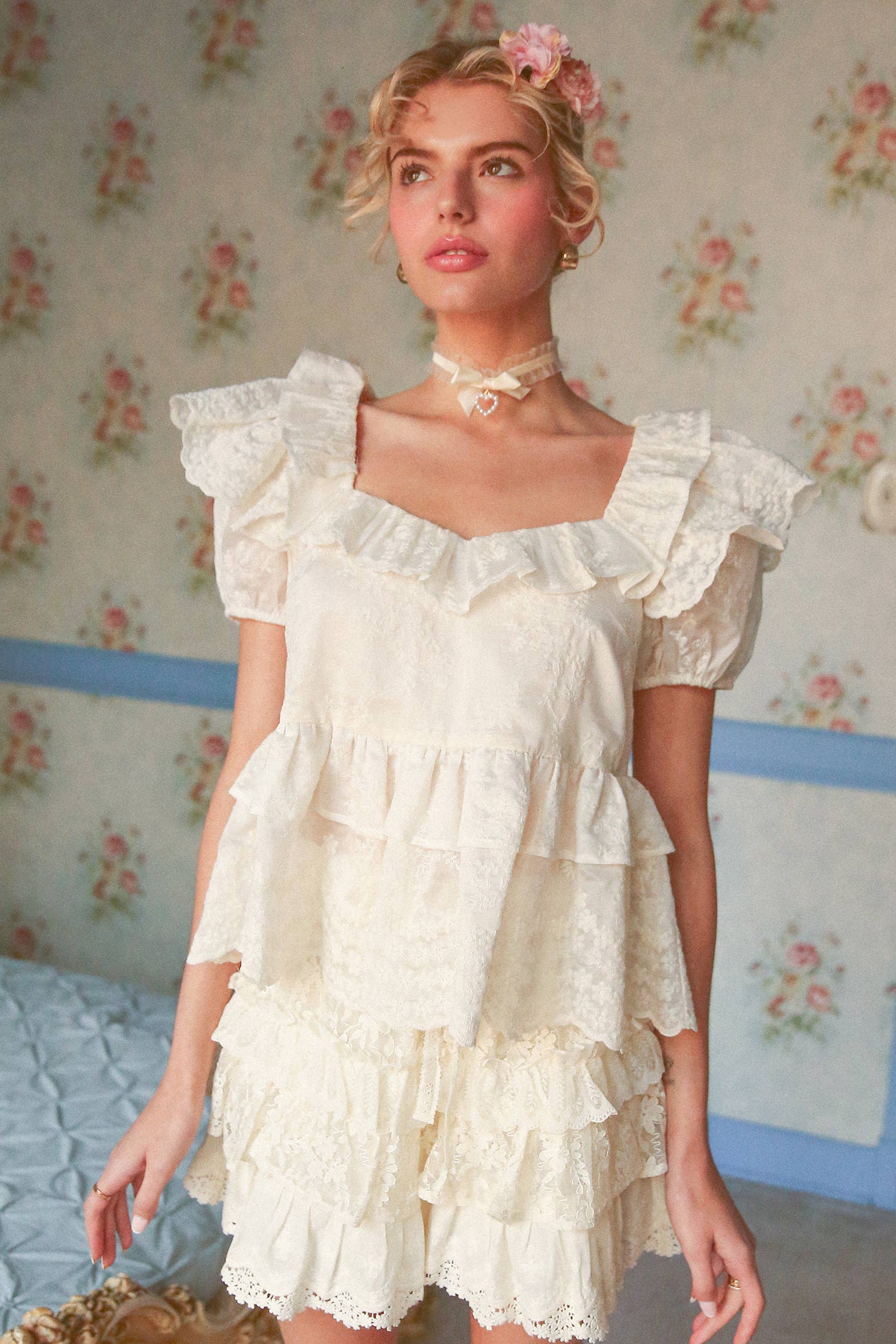 Vintage Ruffle Romance Blouse (Regular $49)