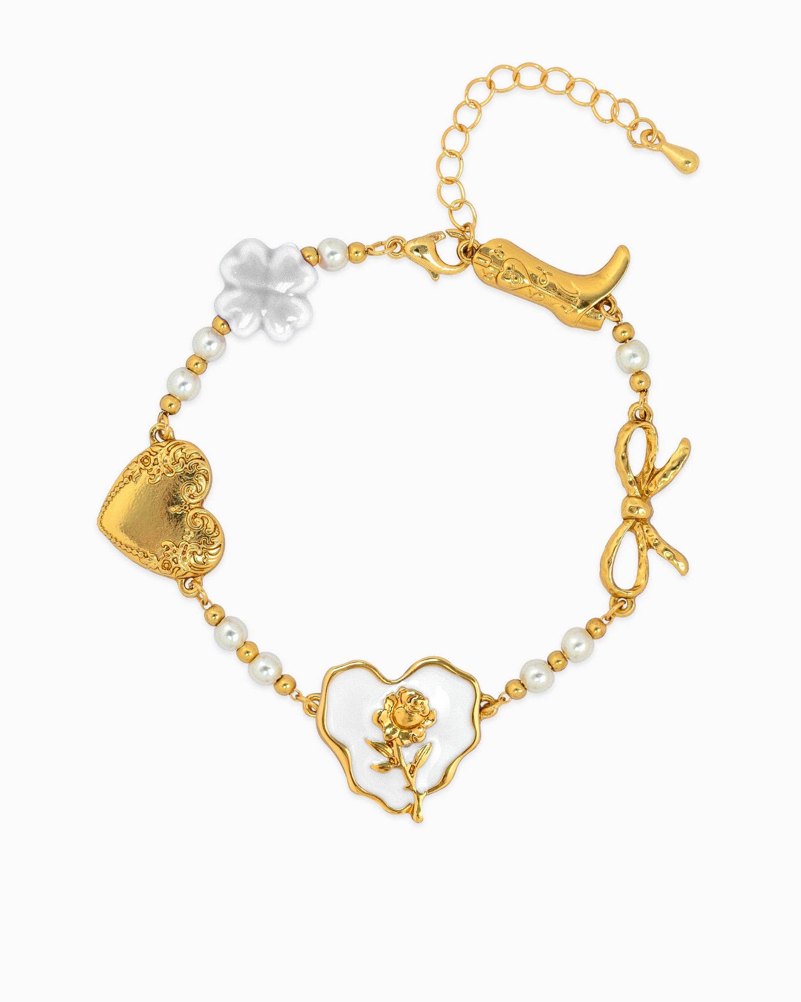 Once Upon a Rose Heart Western Bracelet