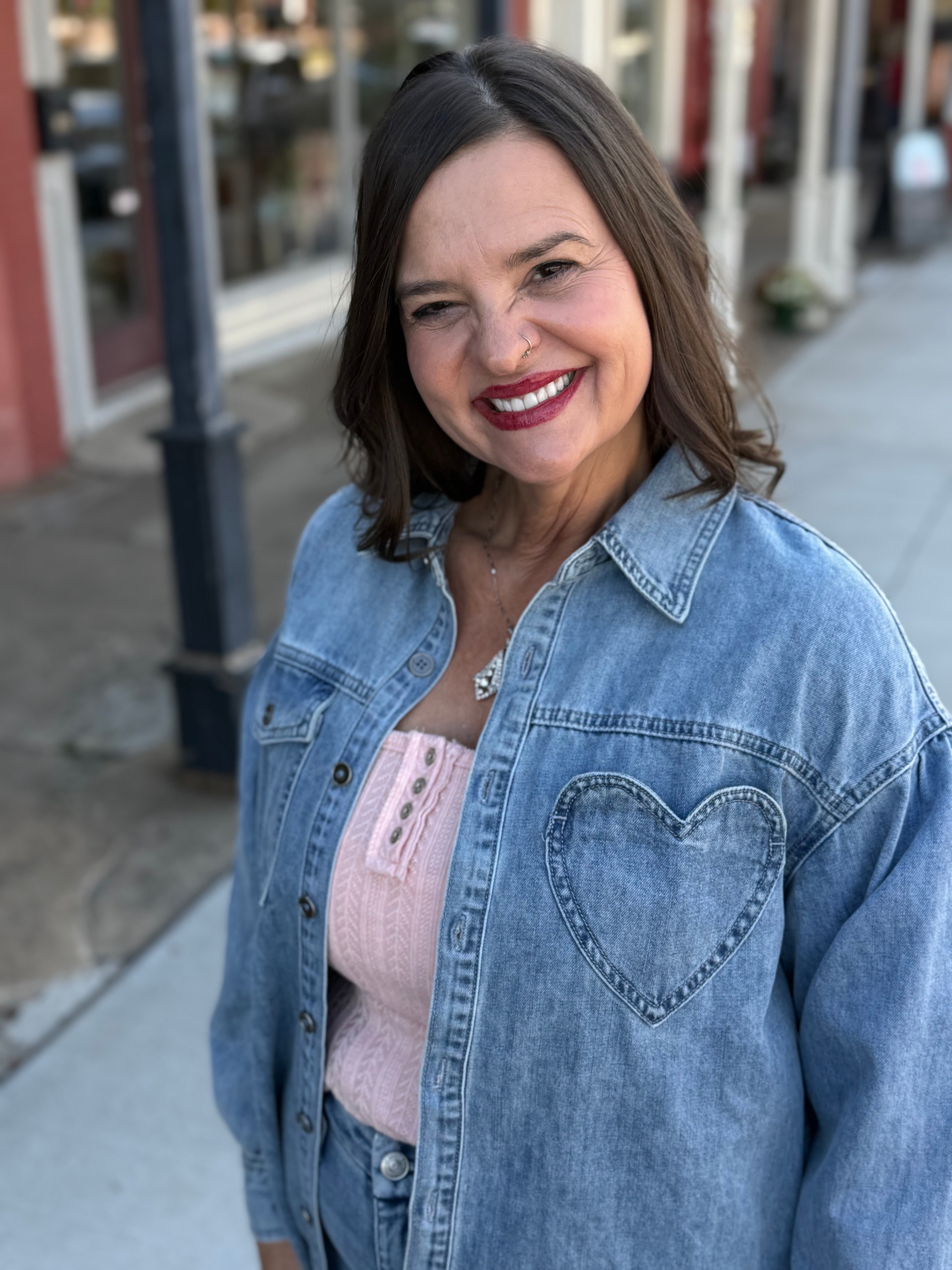 Break My Heart Oversized Denim Jacket