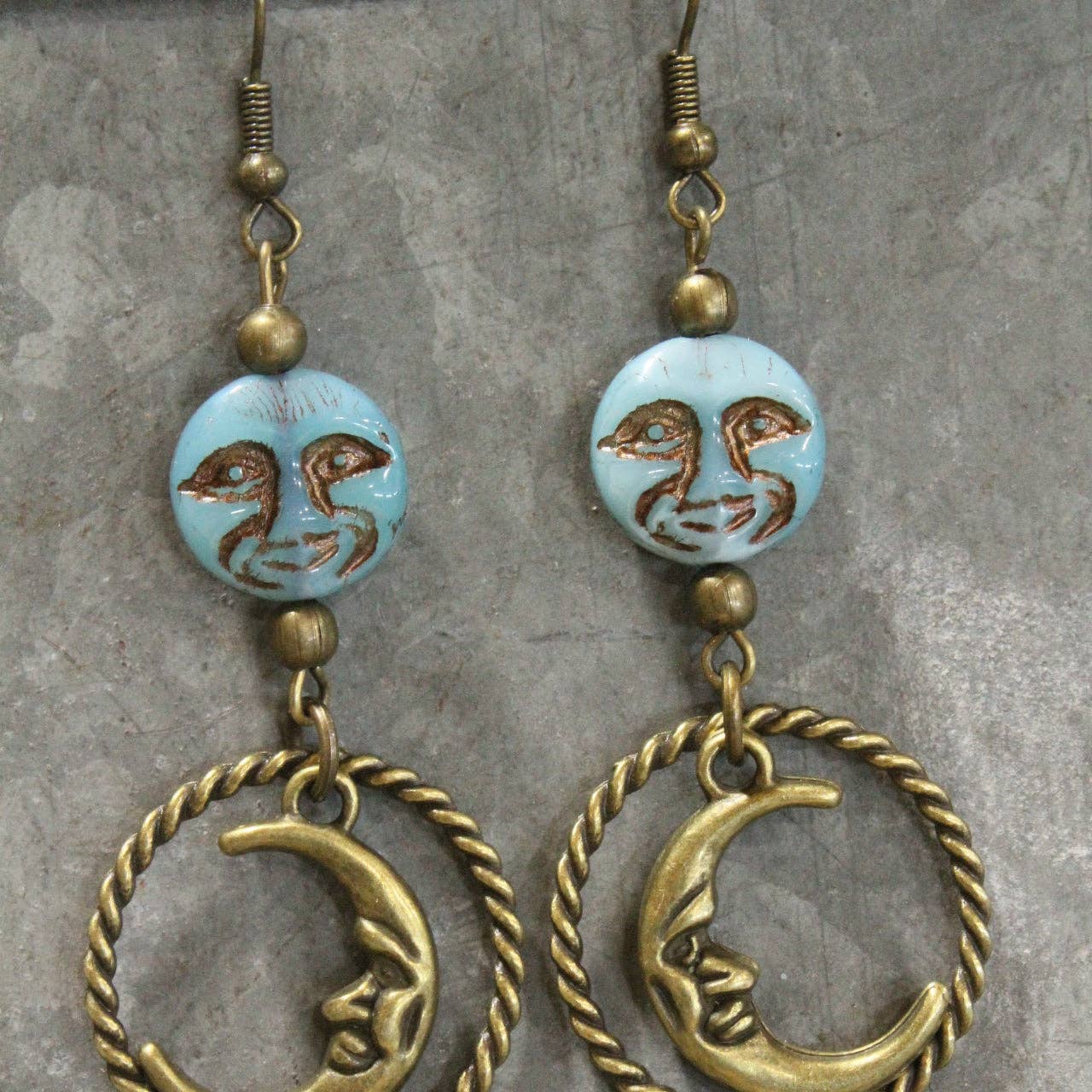 Over The Moon In Love With You Dangle Drop Earrings