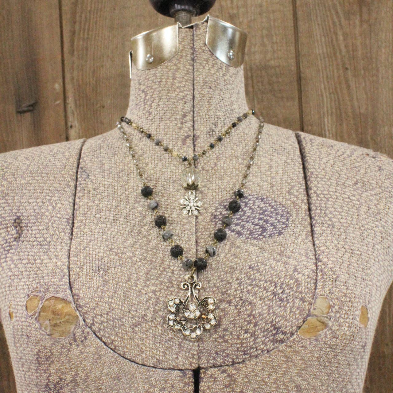 Classy & Sassy Black Stone Layered Necklace