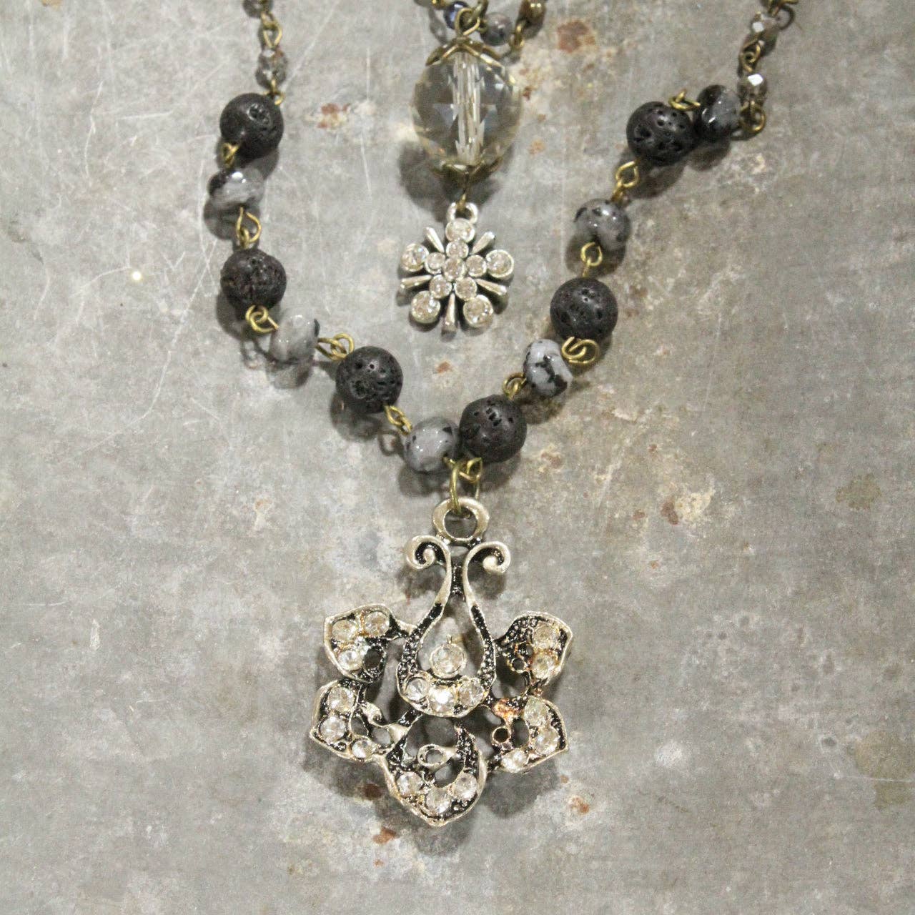 Classy & Sassy Black Stone Layered Necklace