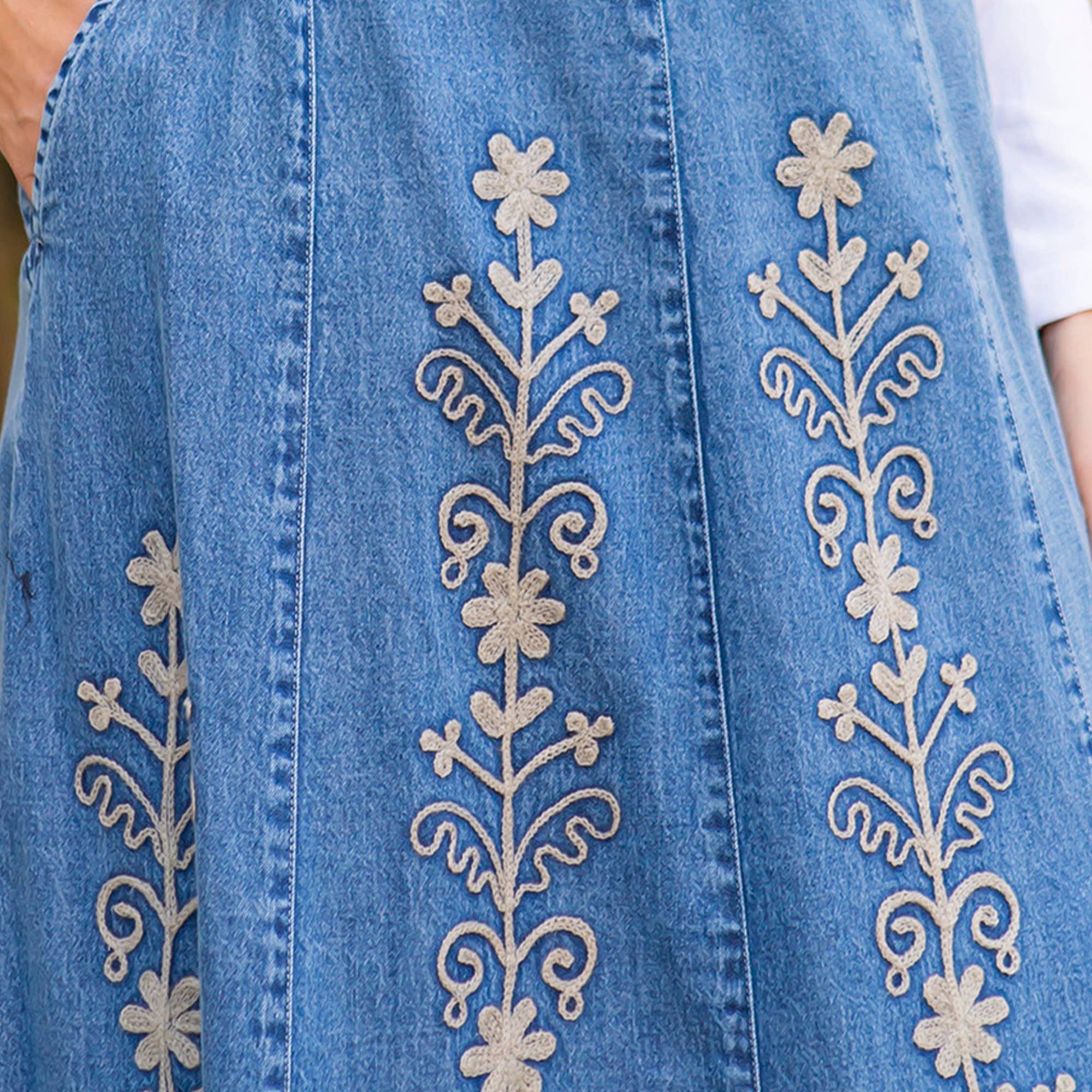 Charlotte’s Hand Embroidery Denim Skirt