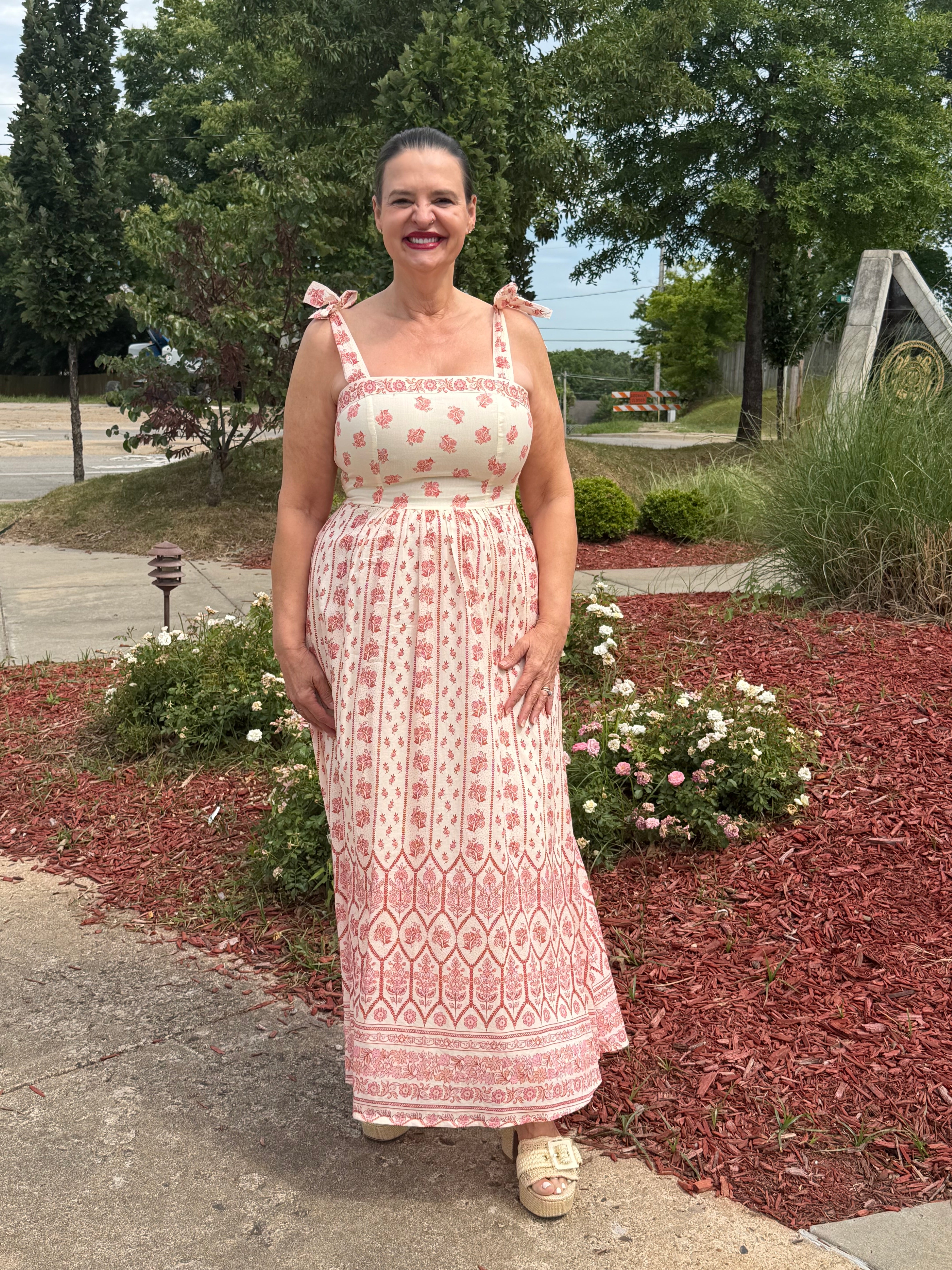 Full length view of the Blush Garden Maxi Dress
