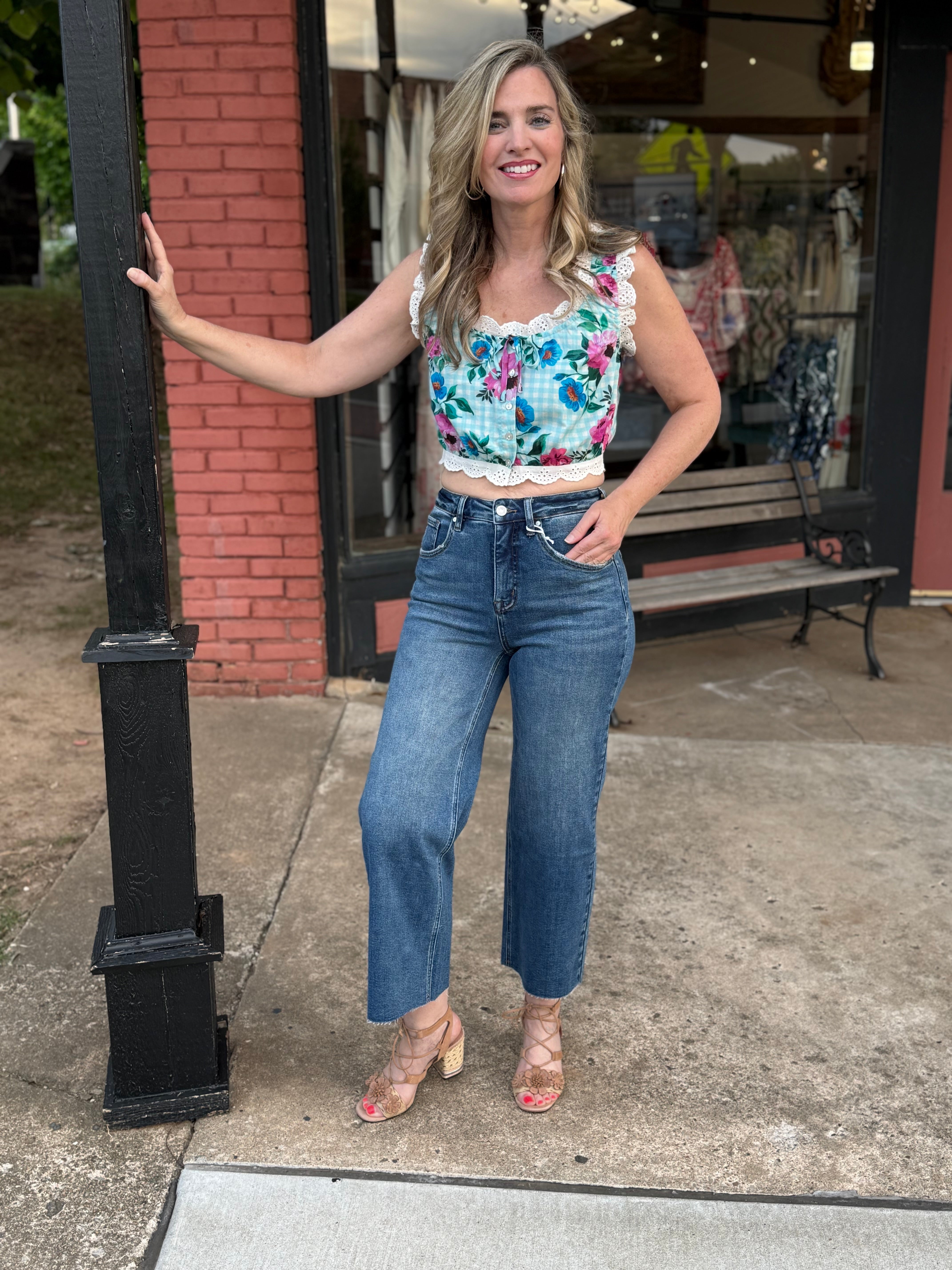 Midnight High Rise Crop Jeans